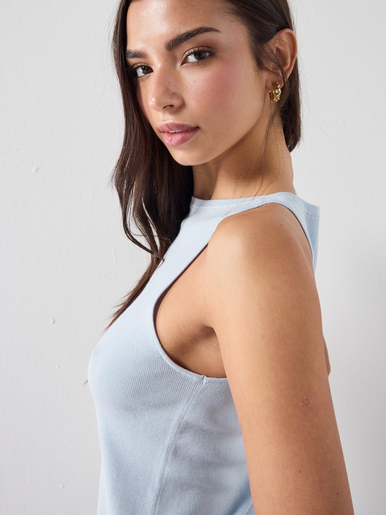  image of mango-fine-knit-top-blue