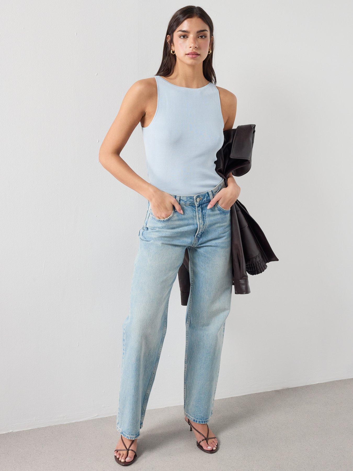 Image 5 of 6 of Mango Fine-Knit Sleeveless Top - Blue