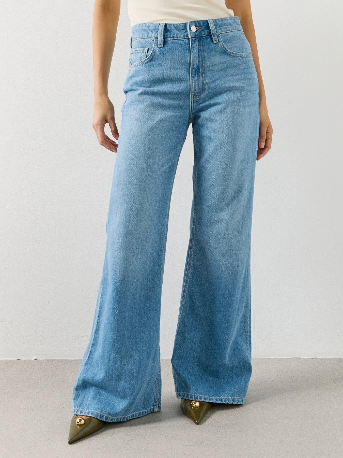 Mango Mid-Rise Flared Jeans - Blue