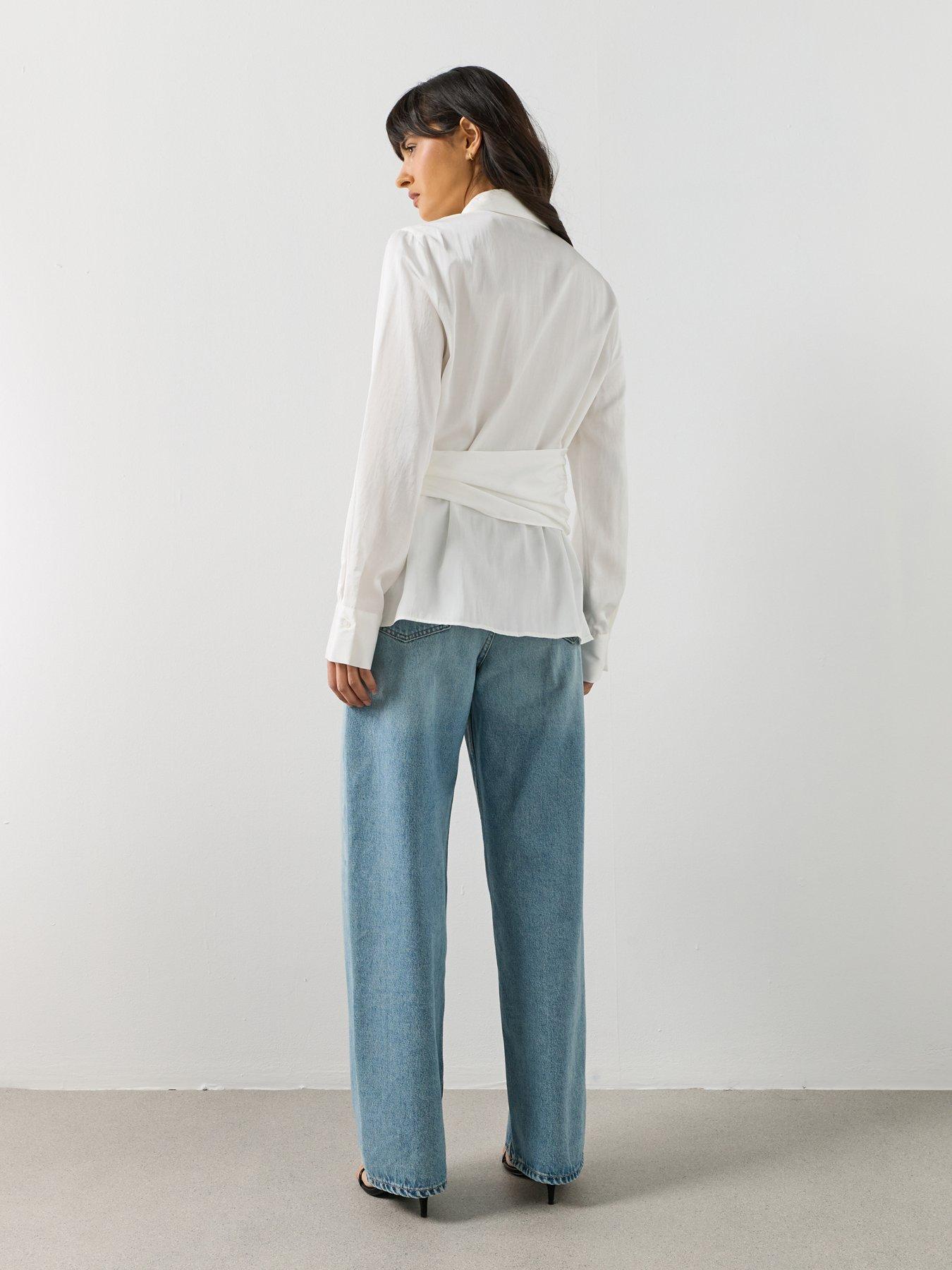 stillFront image of mango-side-knot-blouse-white