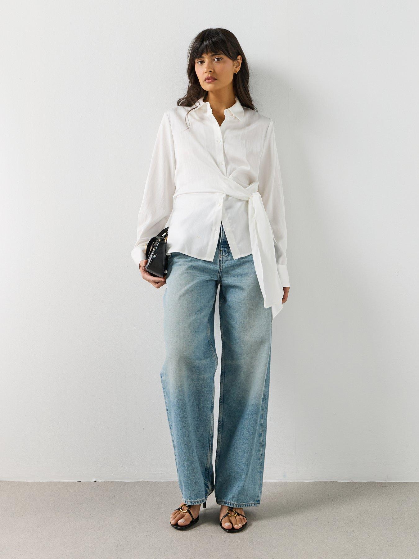  image of mango-side-knot-blouse-white