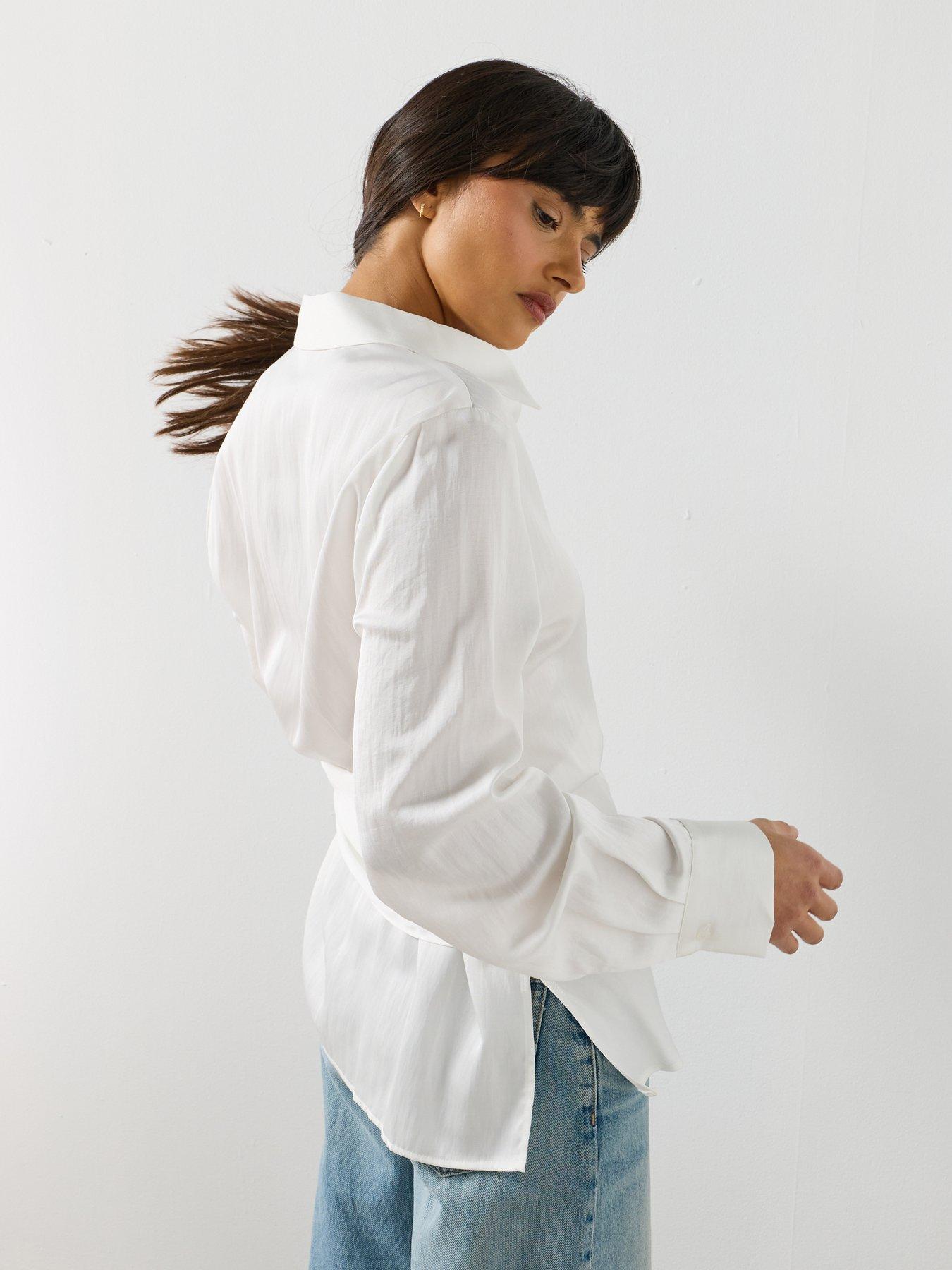  image of mango-side-knot-blouse-white