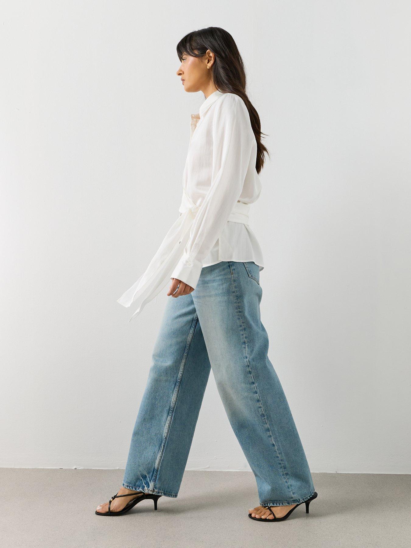  image of mango-side-knot-blouse-white