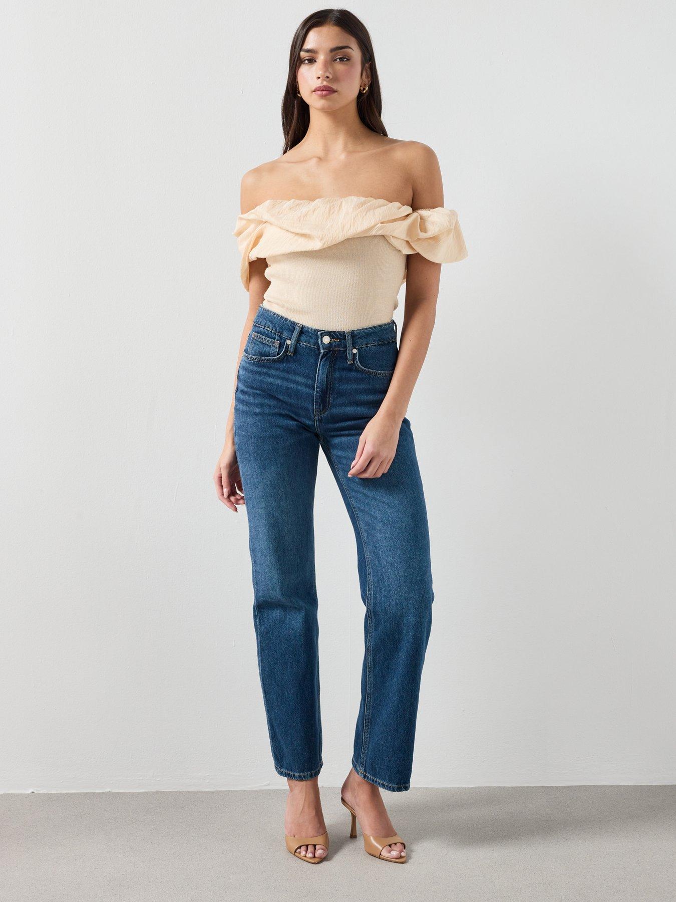  image of mango-strapless-knitted-top-beige