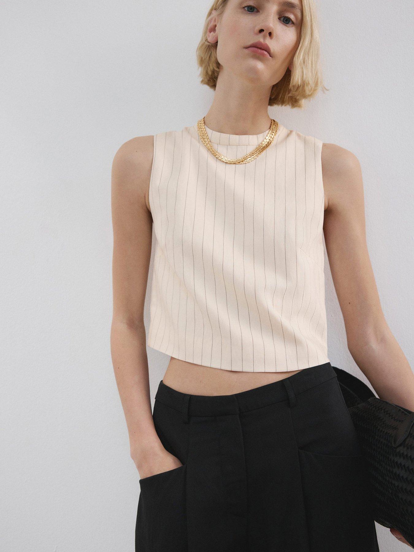 Mango Chain Co-ord Detail Top - White