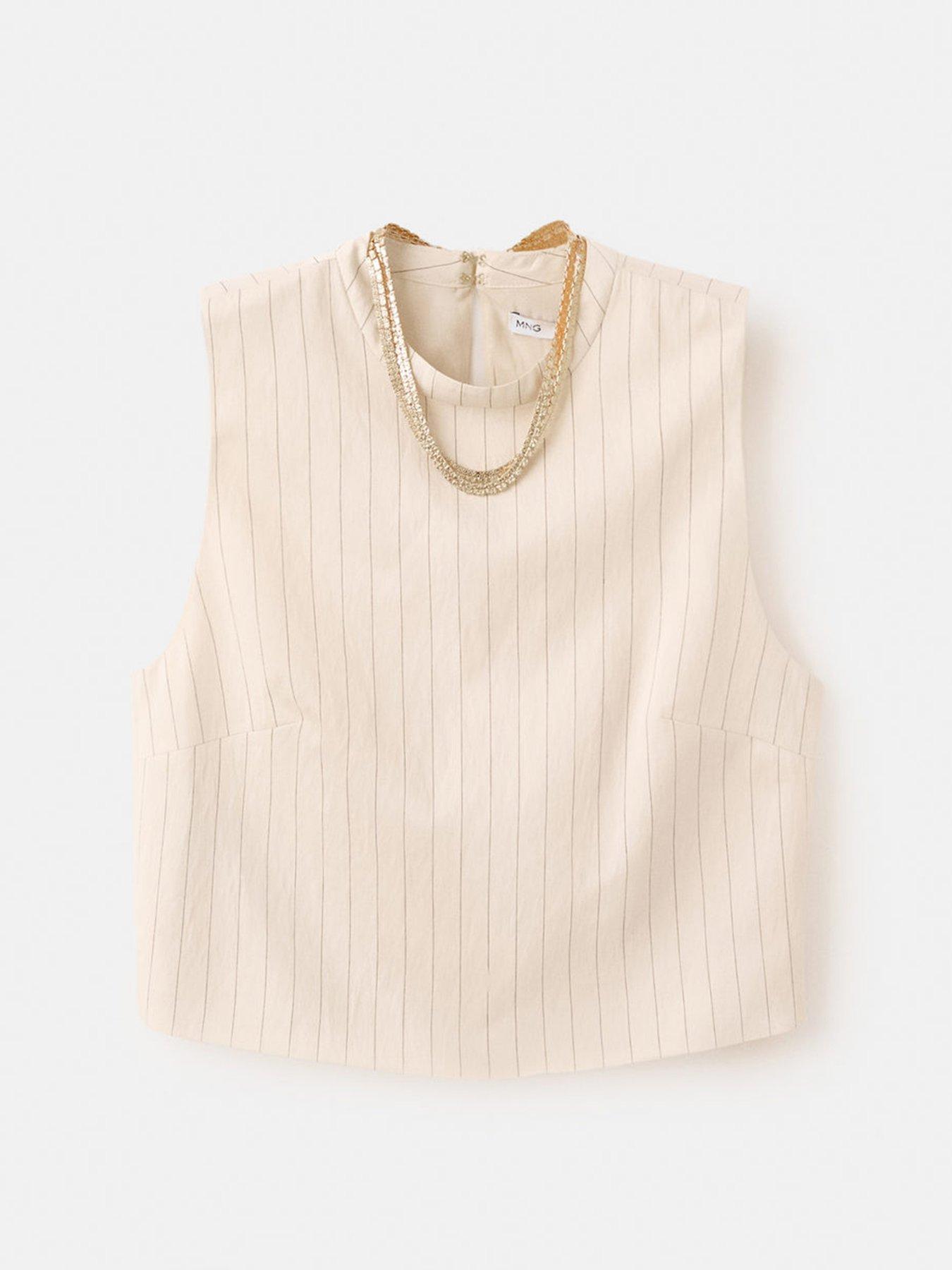 Image 7 of 7 of Mango Chain Co-ord Detail Top - White
