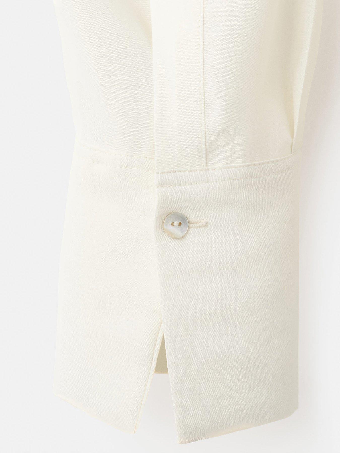 Image 6 of 7 of Mango Scarf Collar Blouse - Ecru