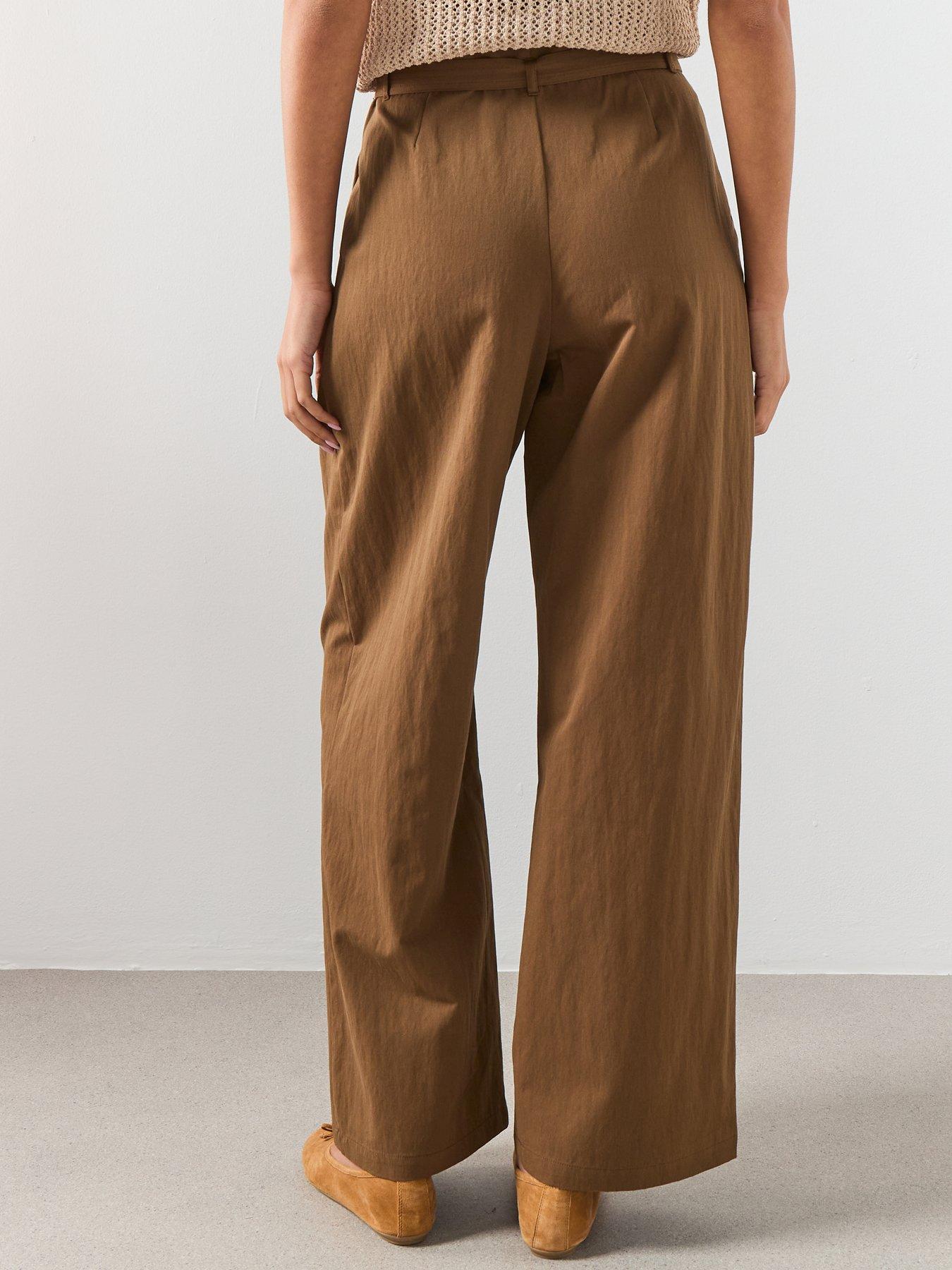 Image 2 of 6 of Mango Trousers With Belt Loops - Khaki