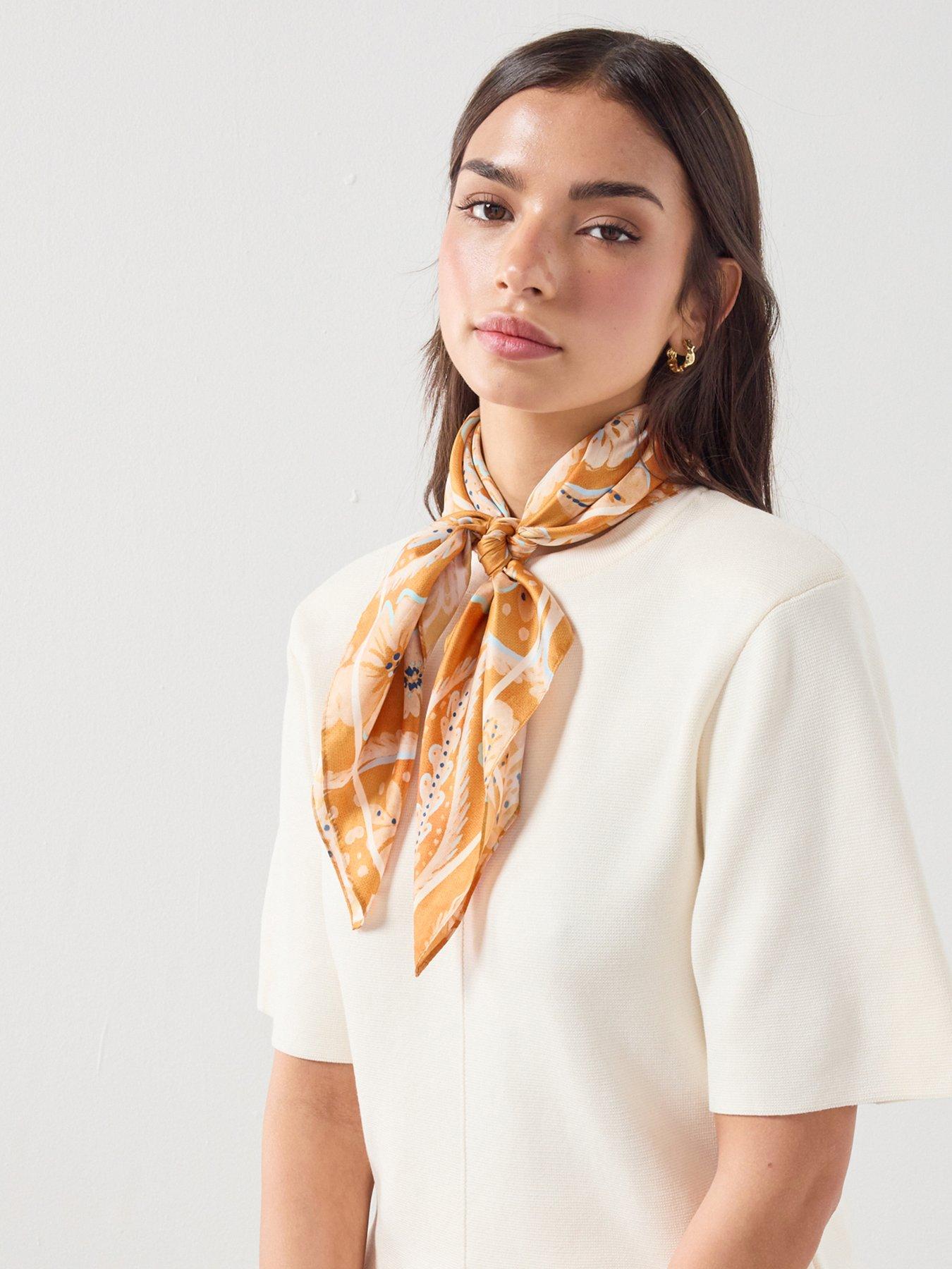Mango Floral Print Scarf - Orange