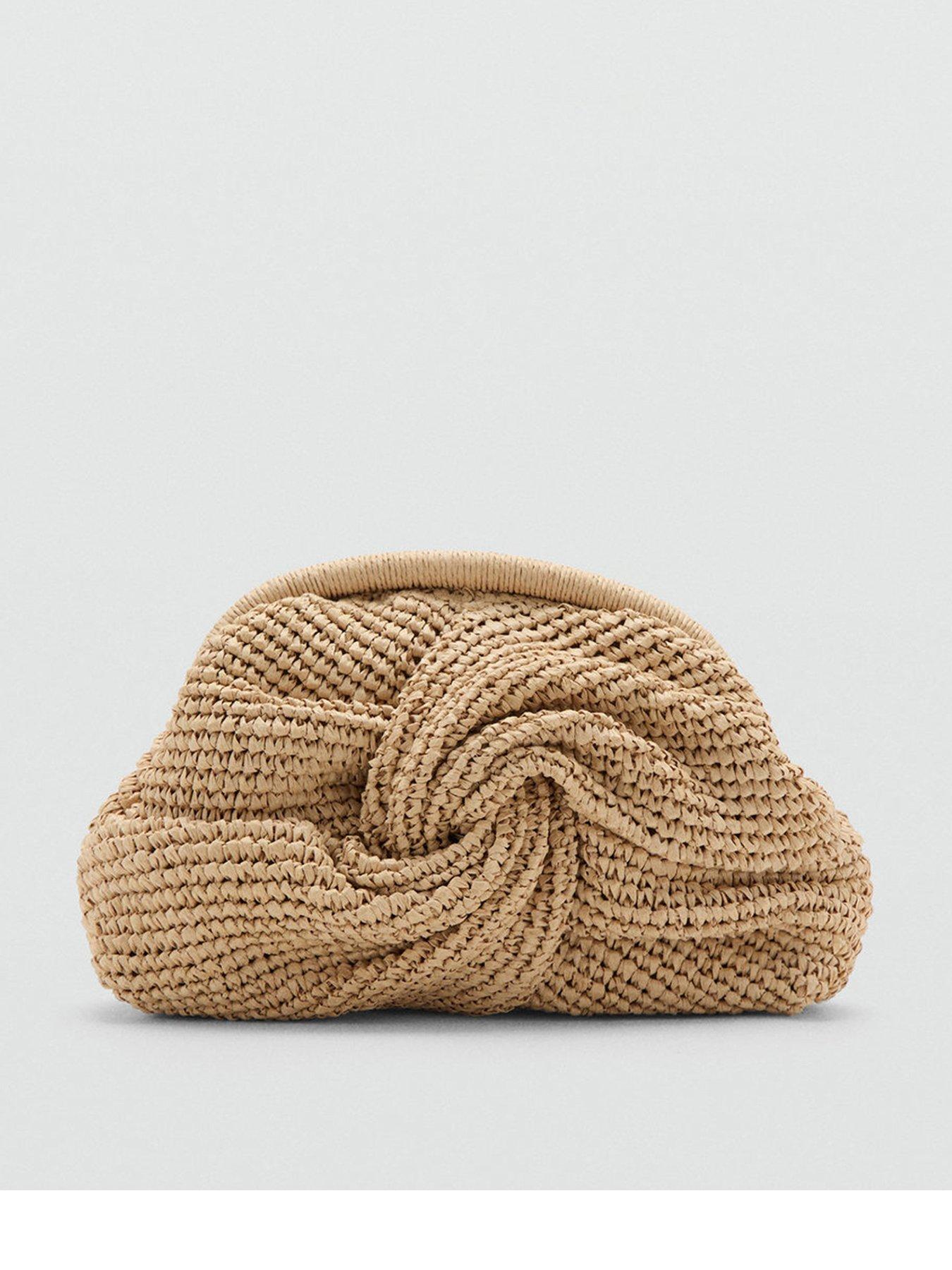 Image 1 of 4 of Mango Natural Fibre Handbag - Beige