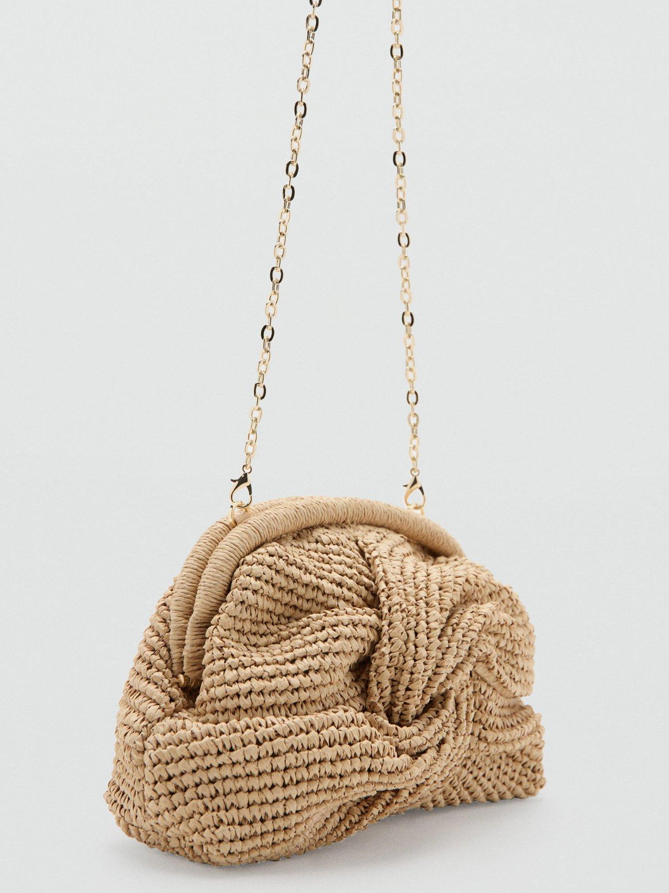 Image 2 of 4 of Mango Natural Fibre Handbag - Beige