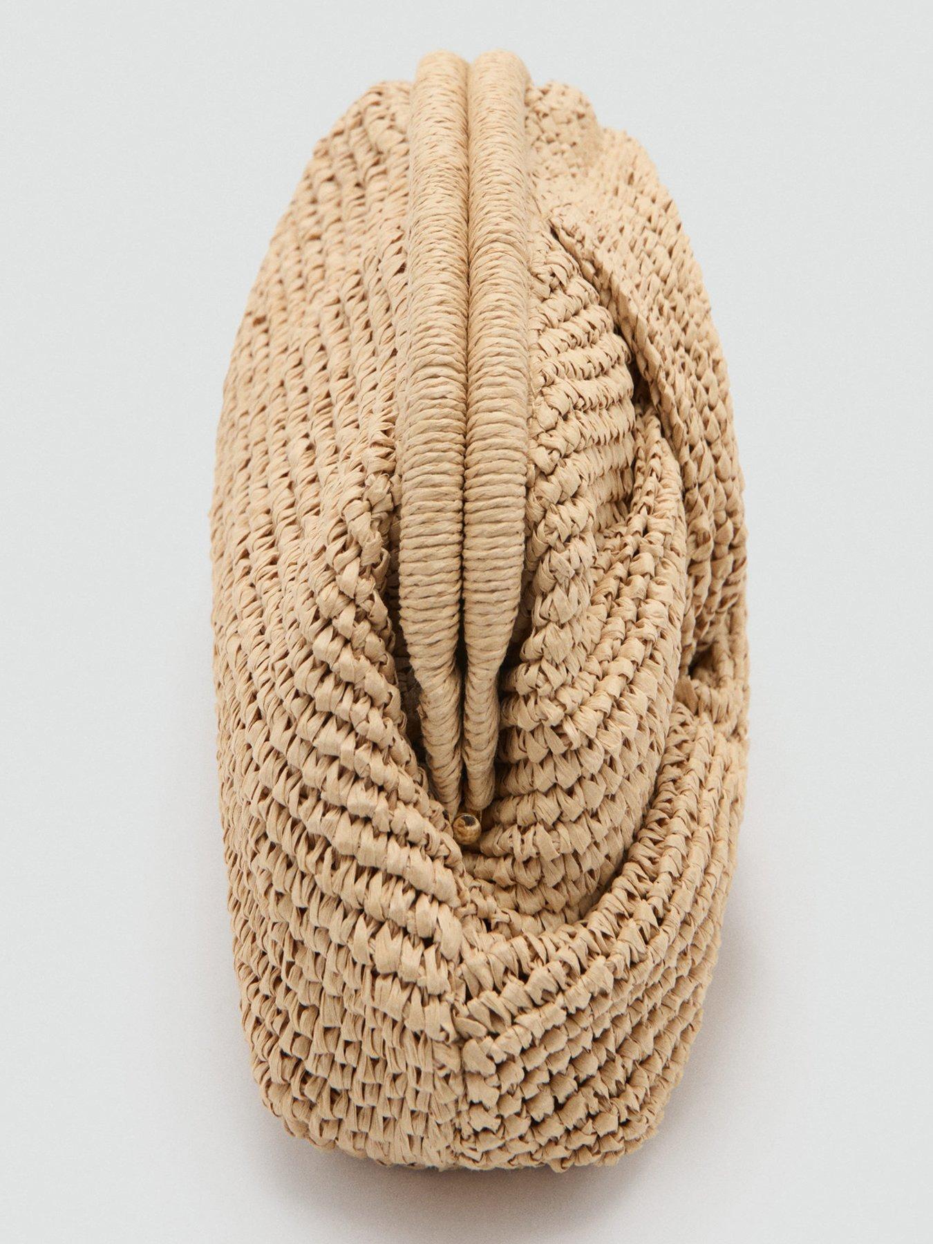 Image 3 of 4 of Mango Natural Fibre Handbag - Beige