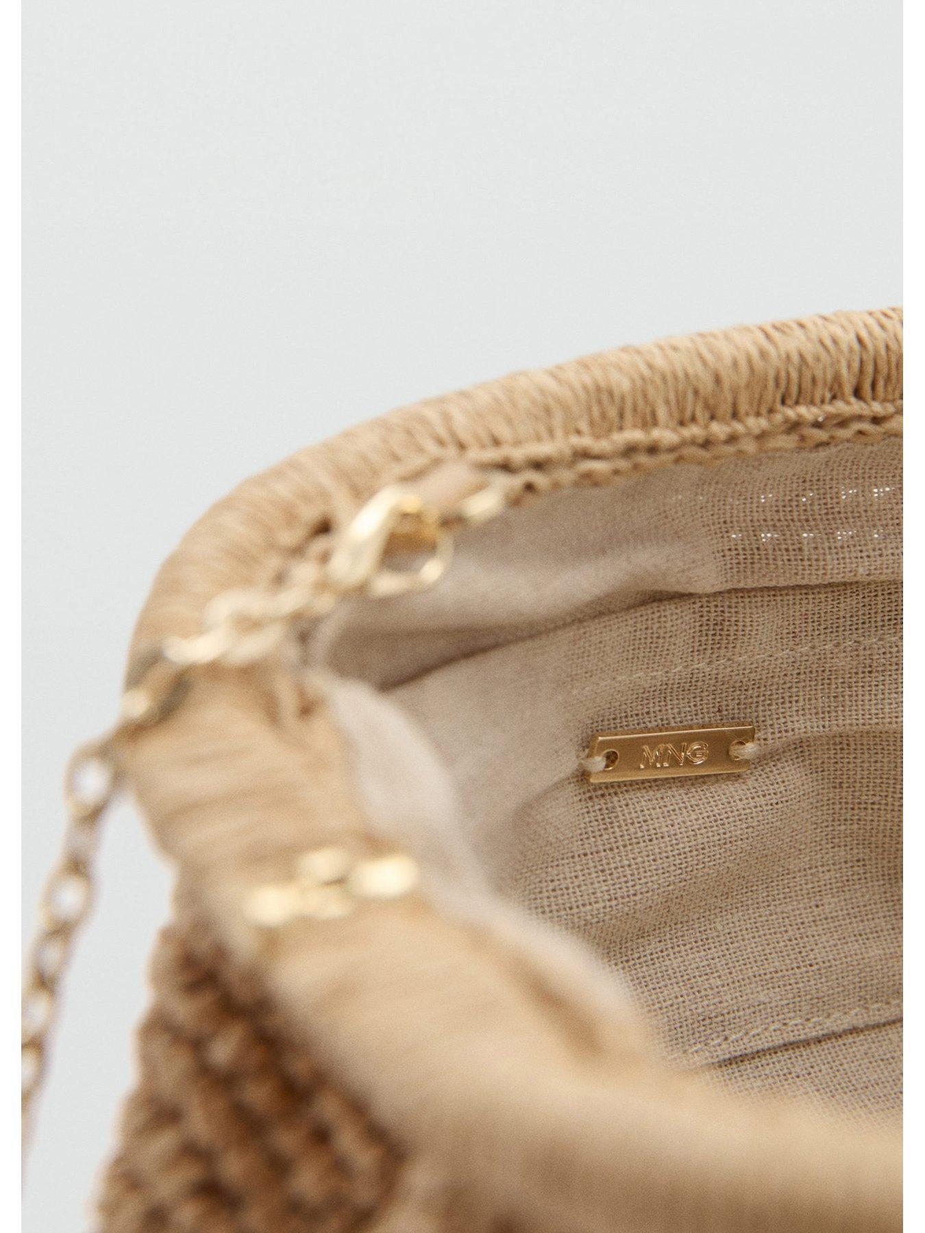 Image 4 of 4 of Mango Natural Fibre Handbag - Beige