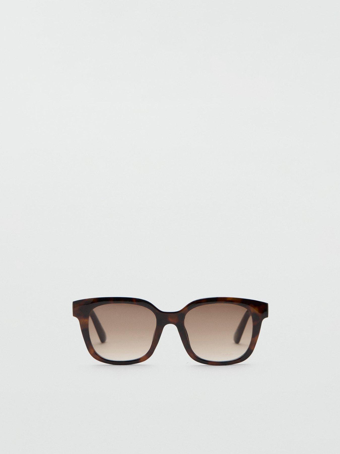 image of mango-squared-frame-sunglasses-brown