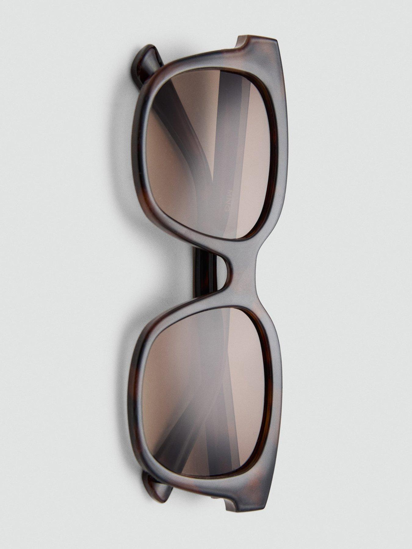  image of mango-squared-frame-sunglasses-brown
