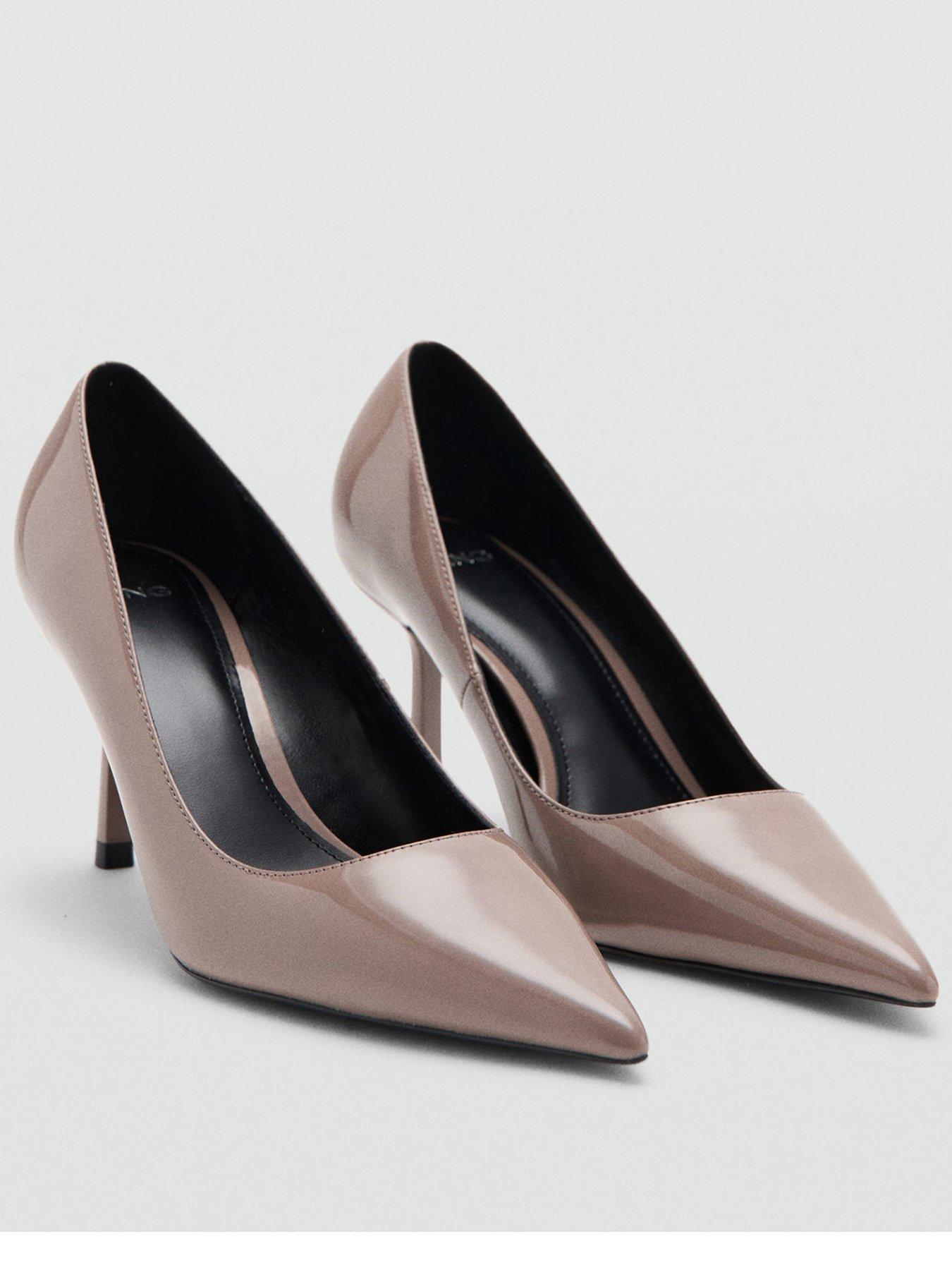 Mango Patent Leather Pointed-toe Court Shoes - Nude