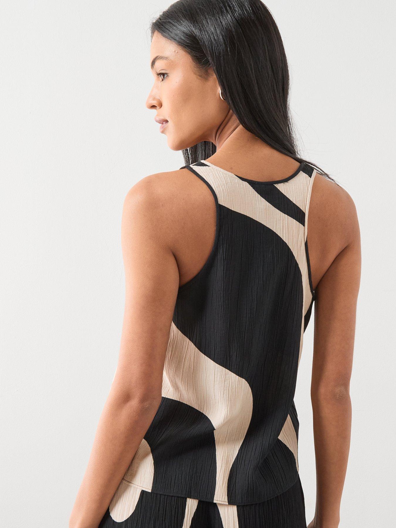 stillFront image of mango-printed-co-ord-crop-top-black