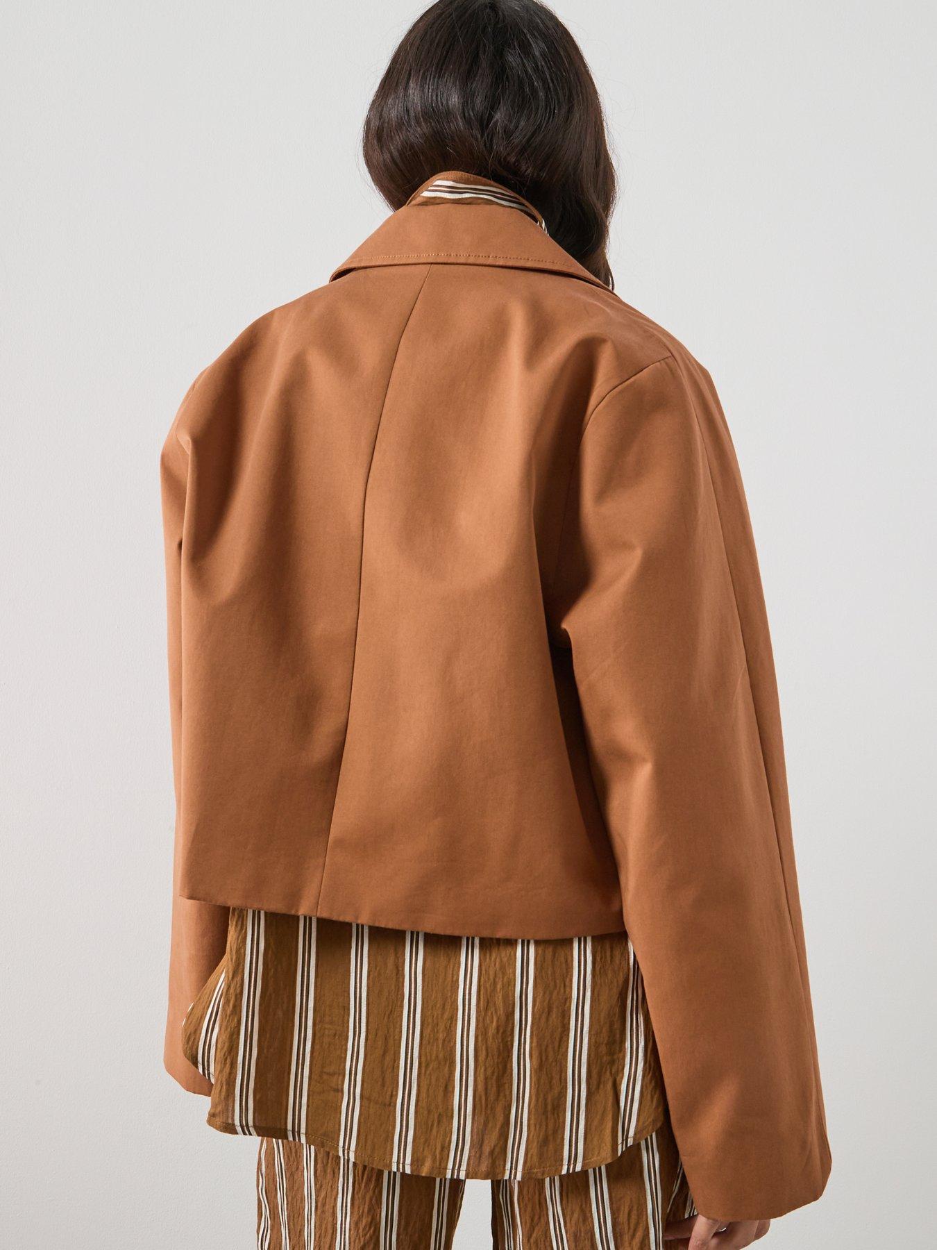 Image 2 of 6 of Mango Cotton Jacket With Pockets - Brown