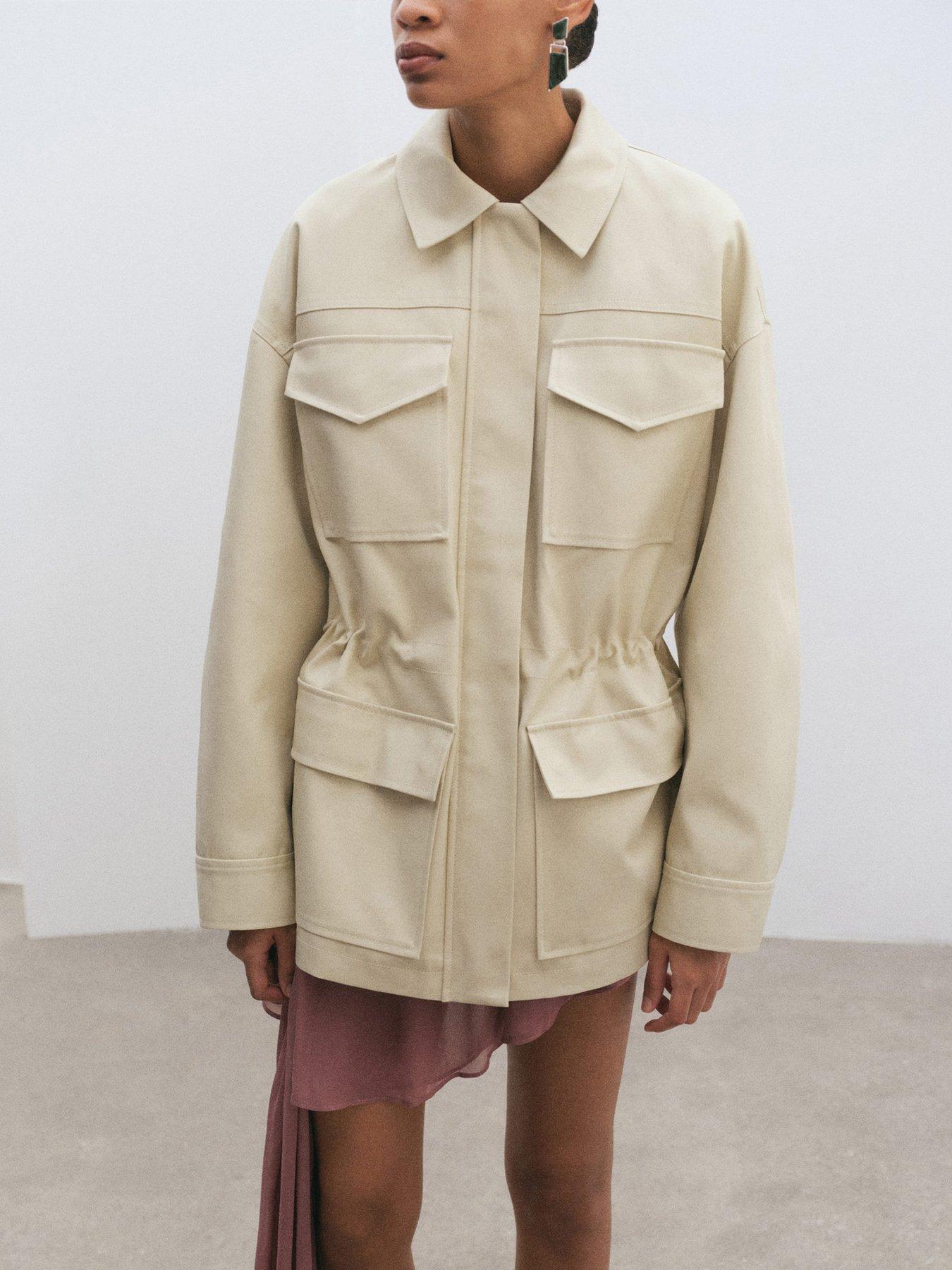  image of mango-oversized-parka-with-pockets-cream