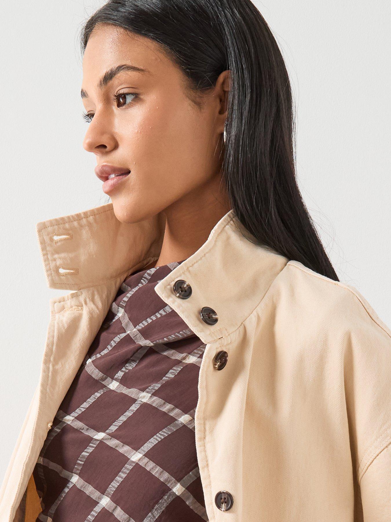  image of mango-denim-parka-with-stand-up-collar-cream