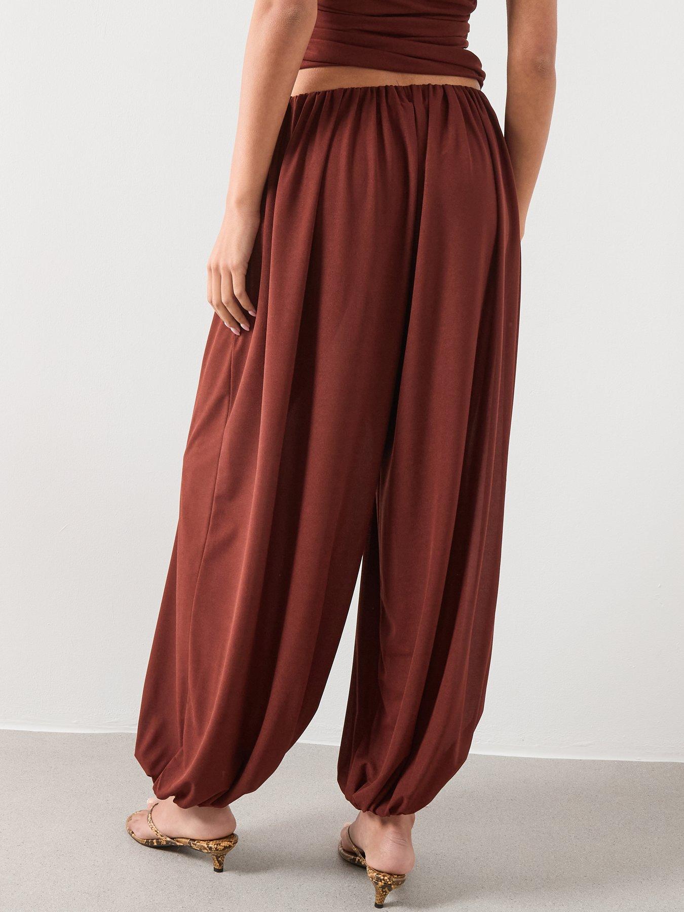 Image 2 of 5 of Mango Mid-rise Harem Pants - Russet