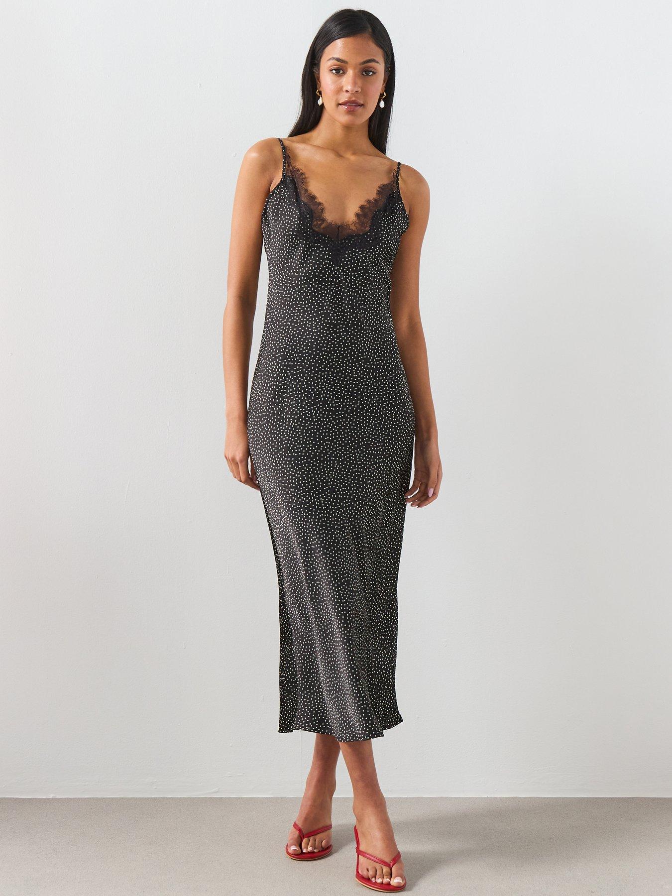 mango-polka-dot-lace-dress-black