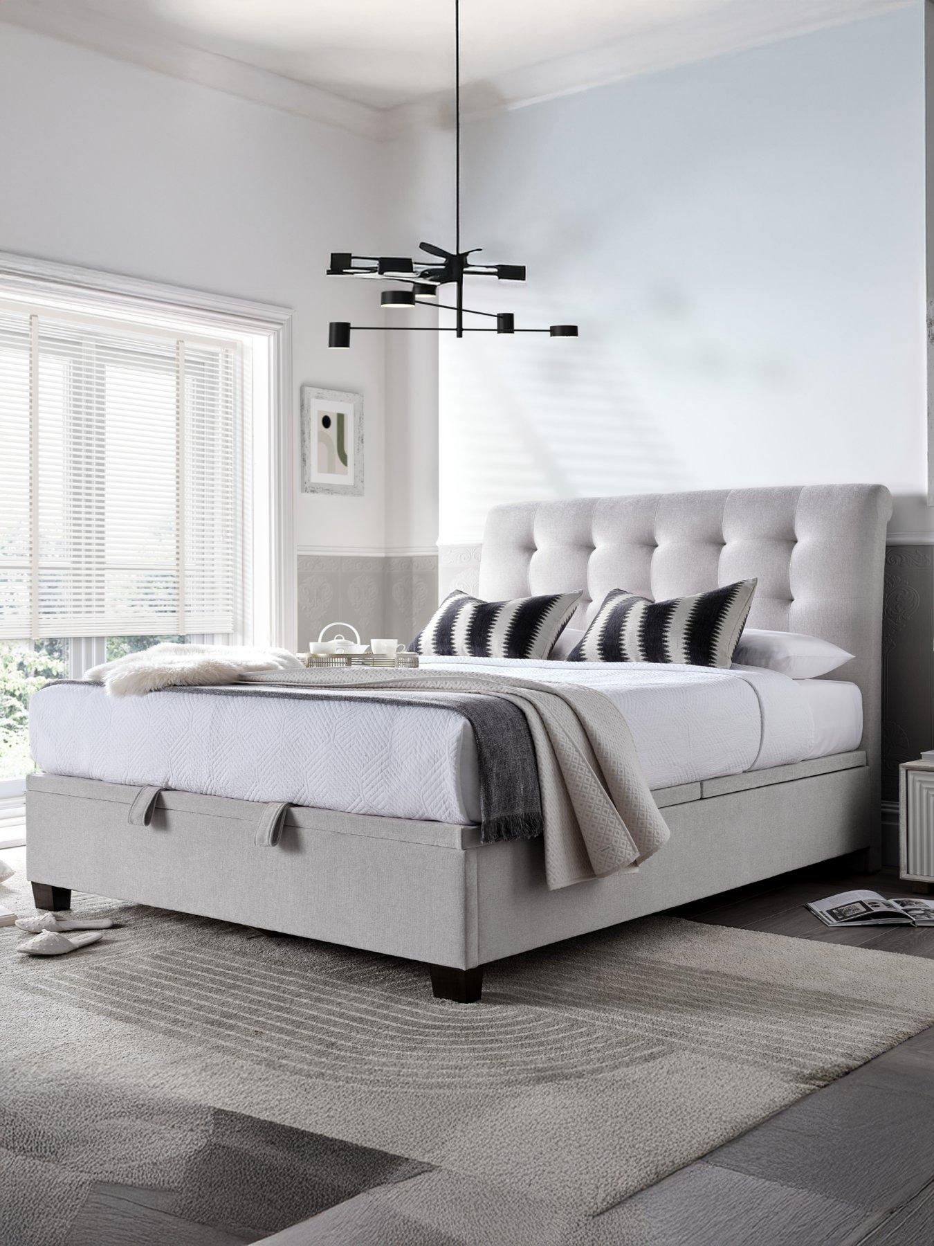 Image 1 of 5 of The Very Collection Faroe End Lift Up Storage Ottoman With Airsprung Mattress Options (Buy &amp; SAVE!) - Cream