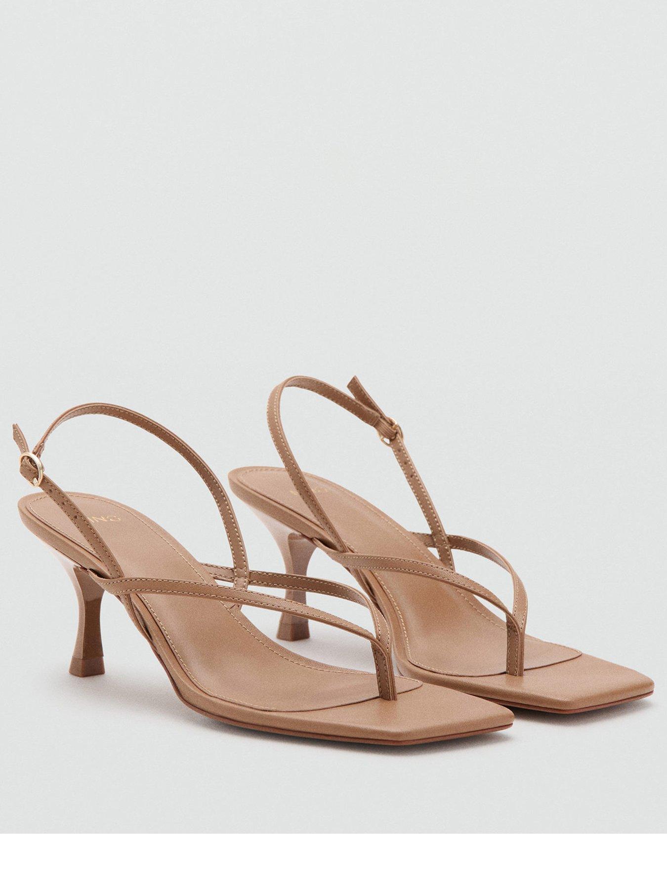 Image 2 of 5 of Mango Strappy Heeled Sandals - Brown
