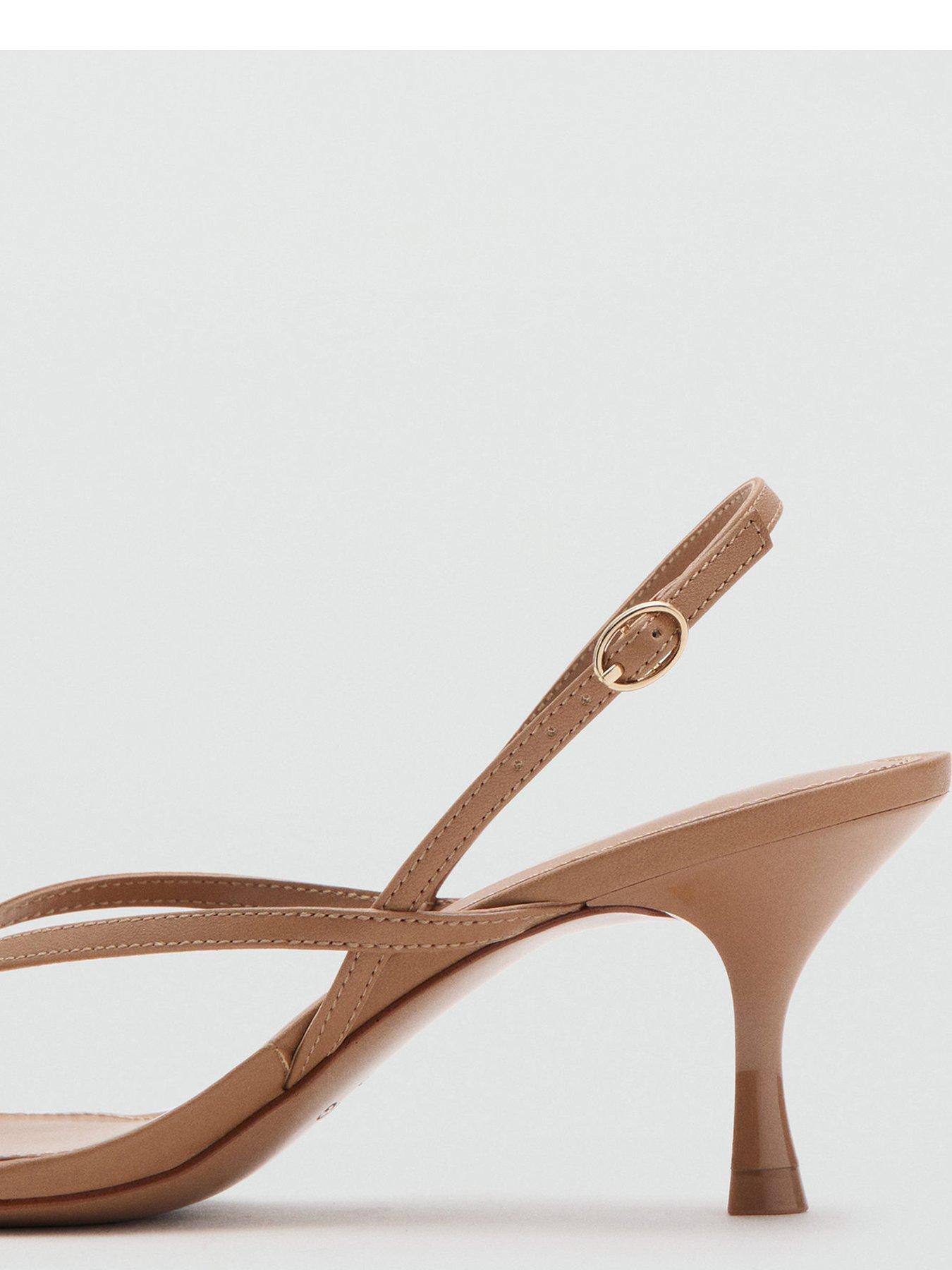 Image 3 of 5 of Mango Strappy Heeled Sandals - Brown