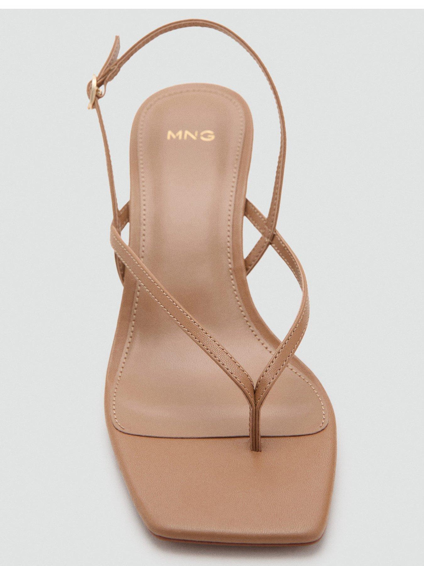 Image 4 of 5 of Mango Strappy Heeled Sandals - Brown