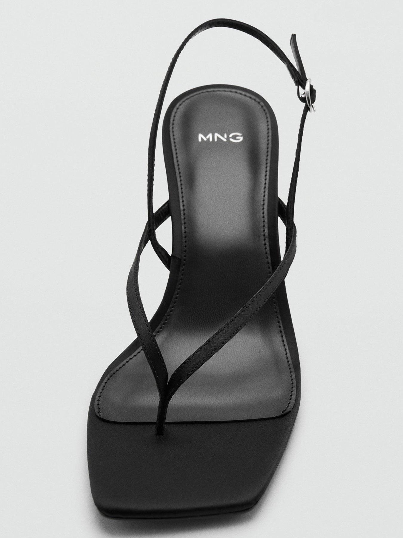 Image 5 of 5 of Mango Strappy Heeled Sandals - Black