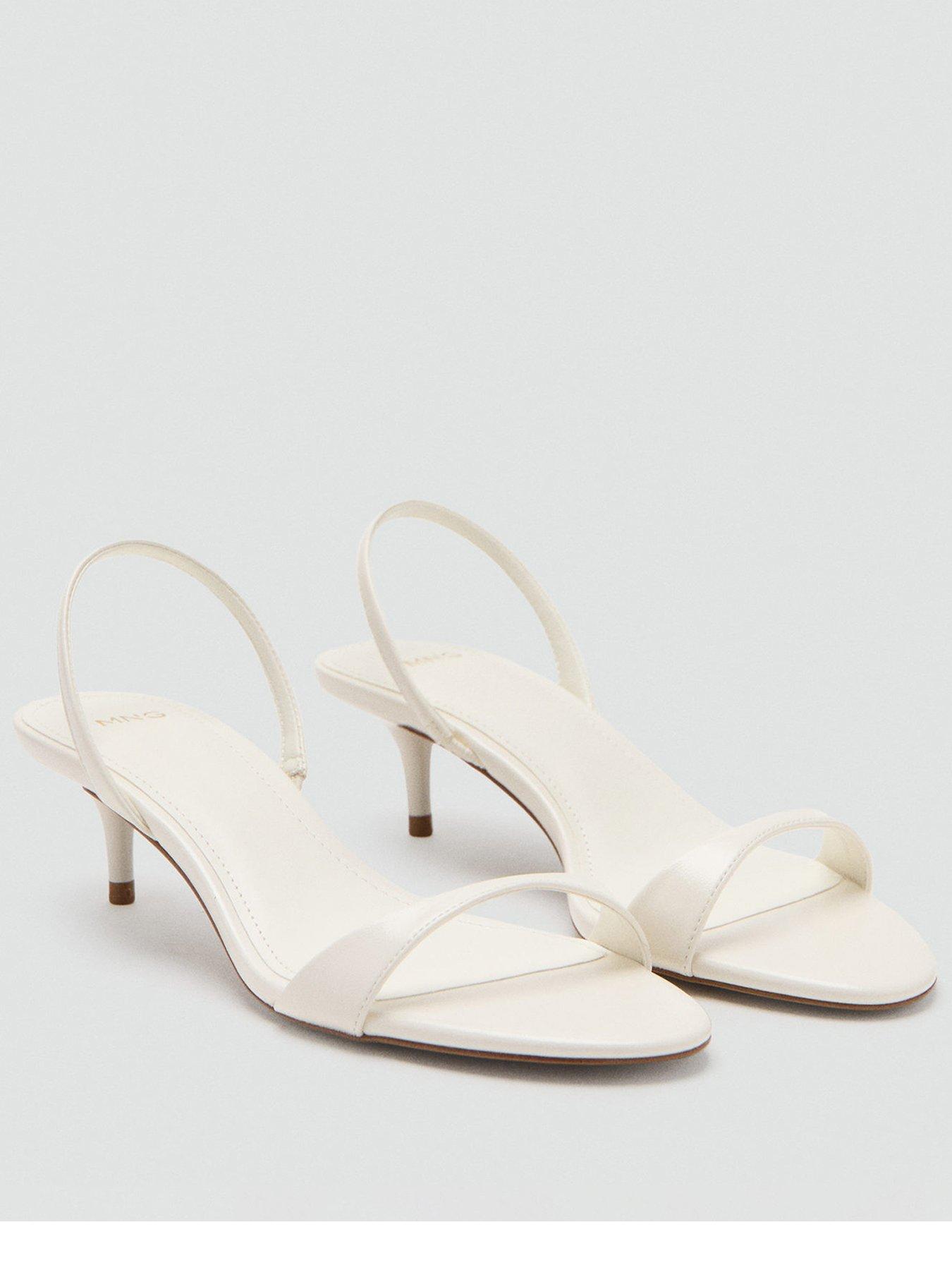  image of mango-kitten-heel-sandals-with-strap-ecru