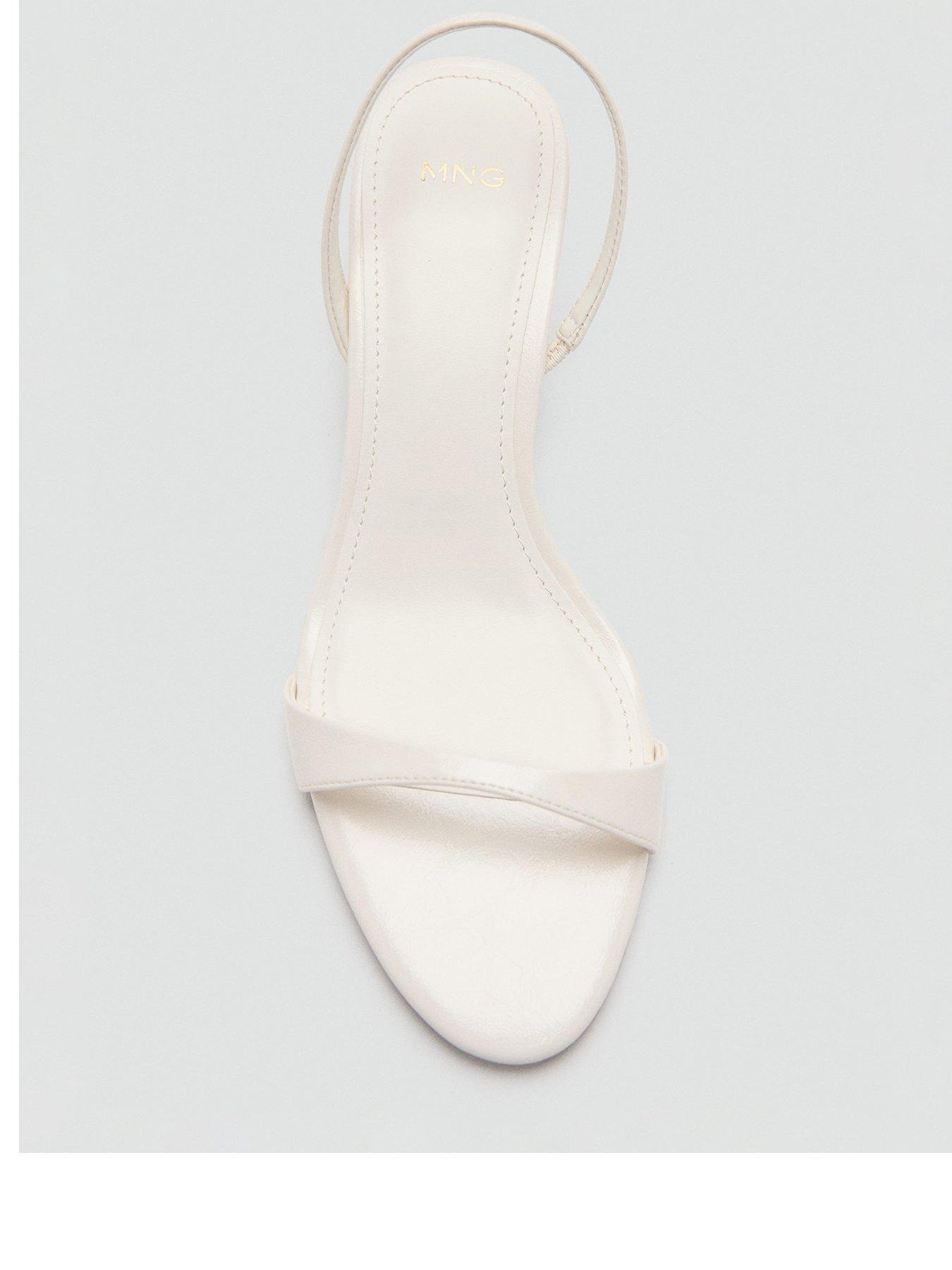  image of mango-kitten-heel-sandals-with-strap-ecru