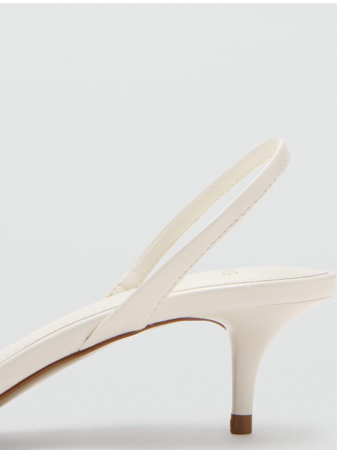  image of mango-kitten-heel-sandals-with-strap-ecru