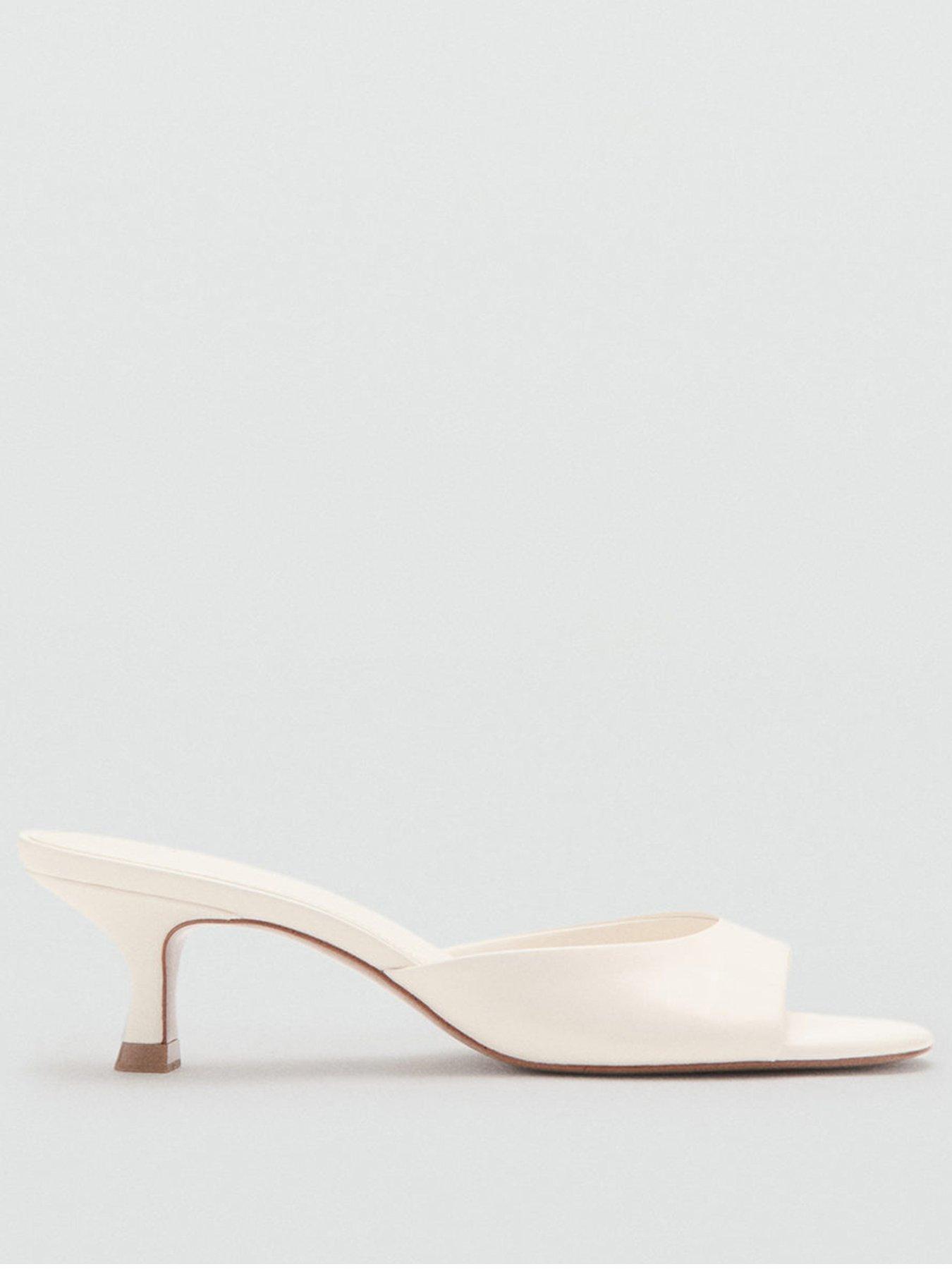  image of mango-pointed-kitten-heel-sandals-ecru