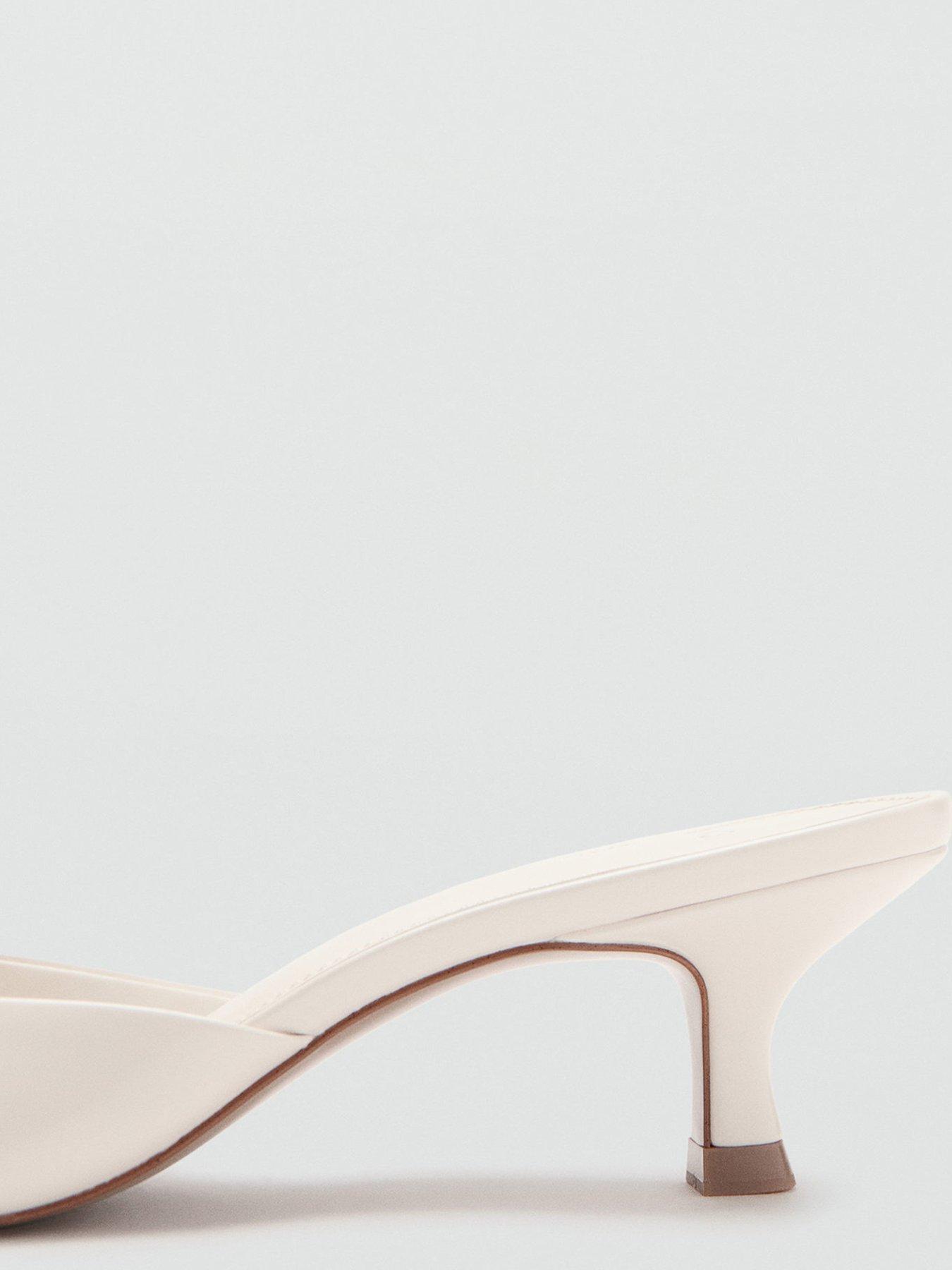  image of mango-pointed-kitten-heel-sandals-ecru