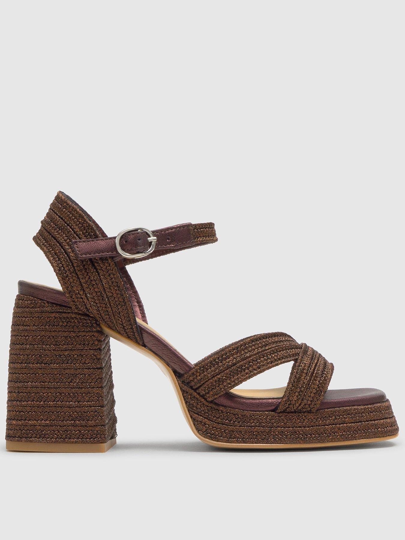 Image 1 of 6 of CASTANER Metallic Braided Sandals - Brown