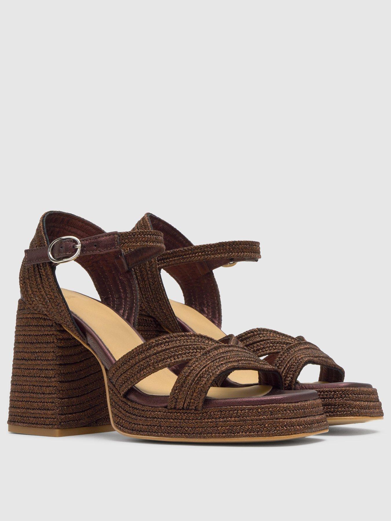 Image 2 of 6 of CASTANER Metallic Braided Sandals - Brown
