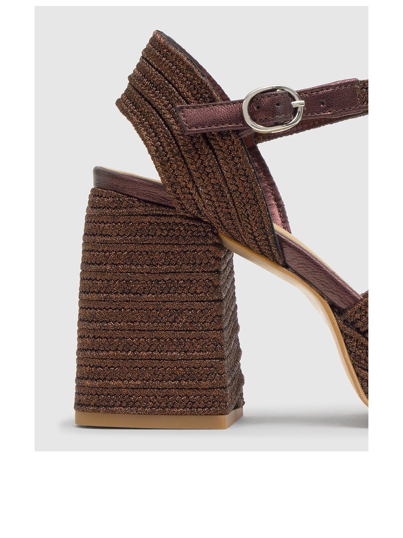 Image 3 of 6 of CASTANER Metallic Braided Sandals - Brown
