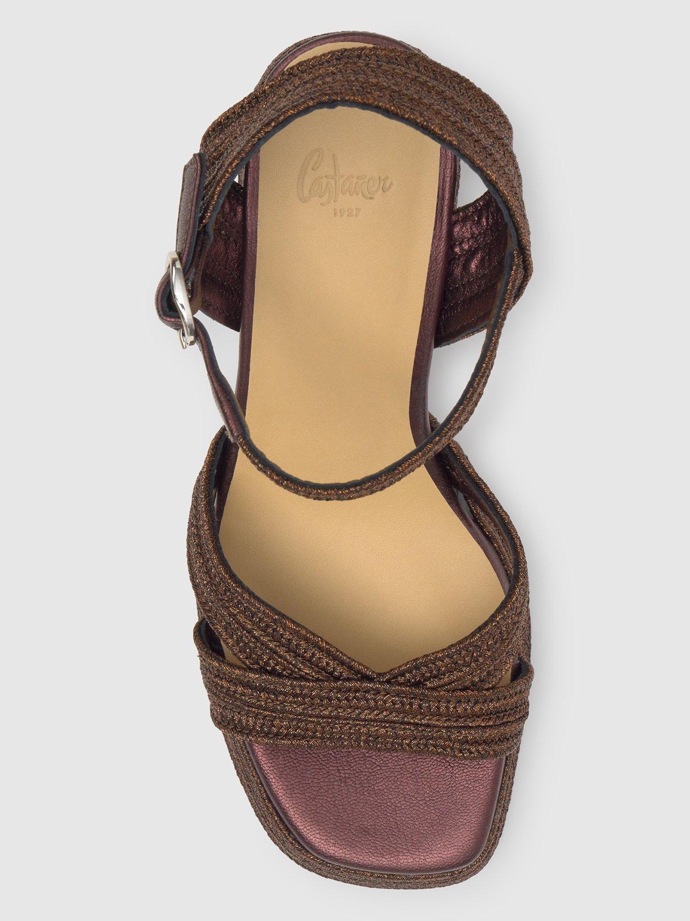 Image 4 of 6 of CASTANER Metallic Braided Sandals - Brown