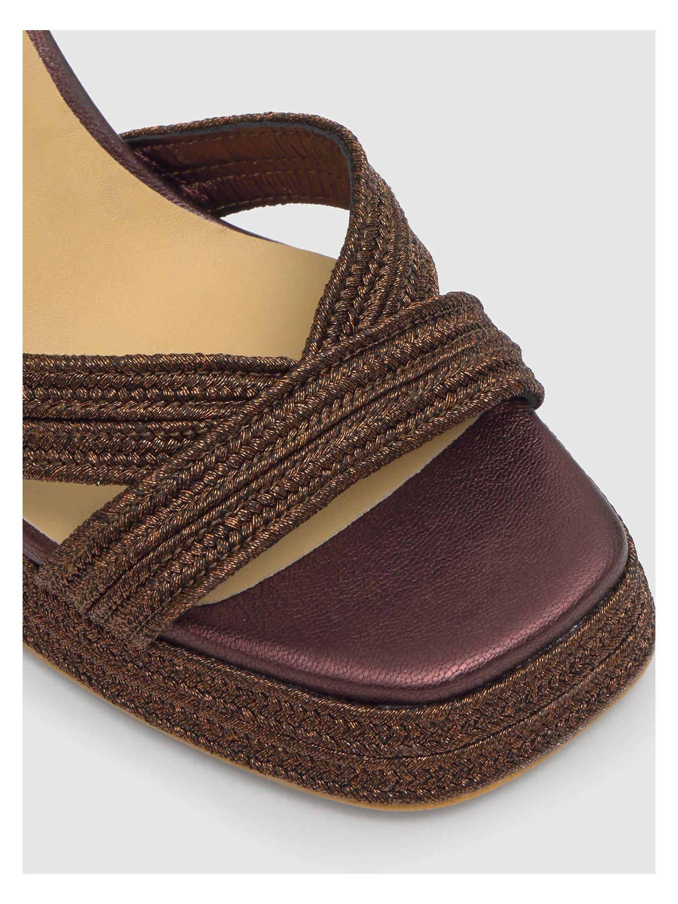 Image 5 of 6 of CASTANER Metallic Braided Sandals - Brown