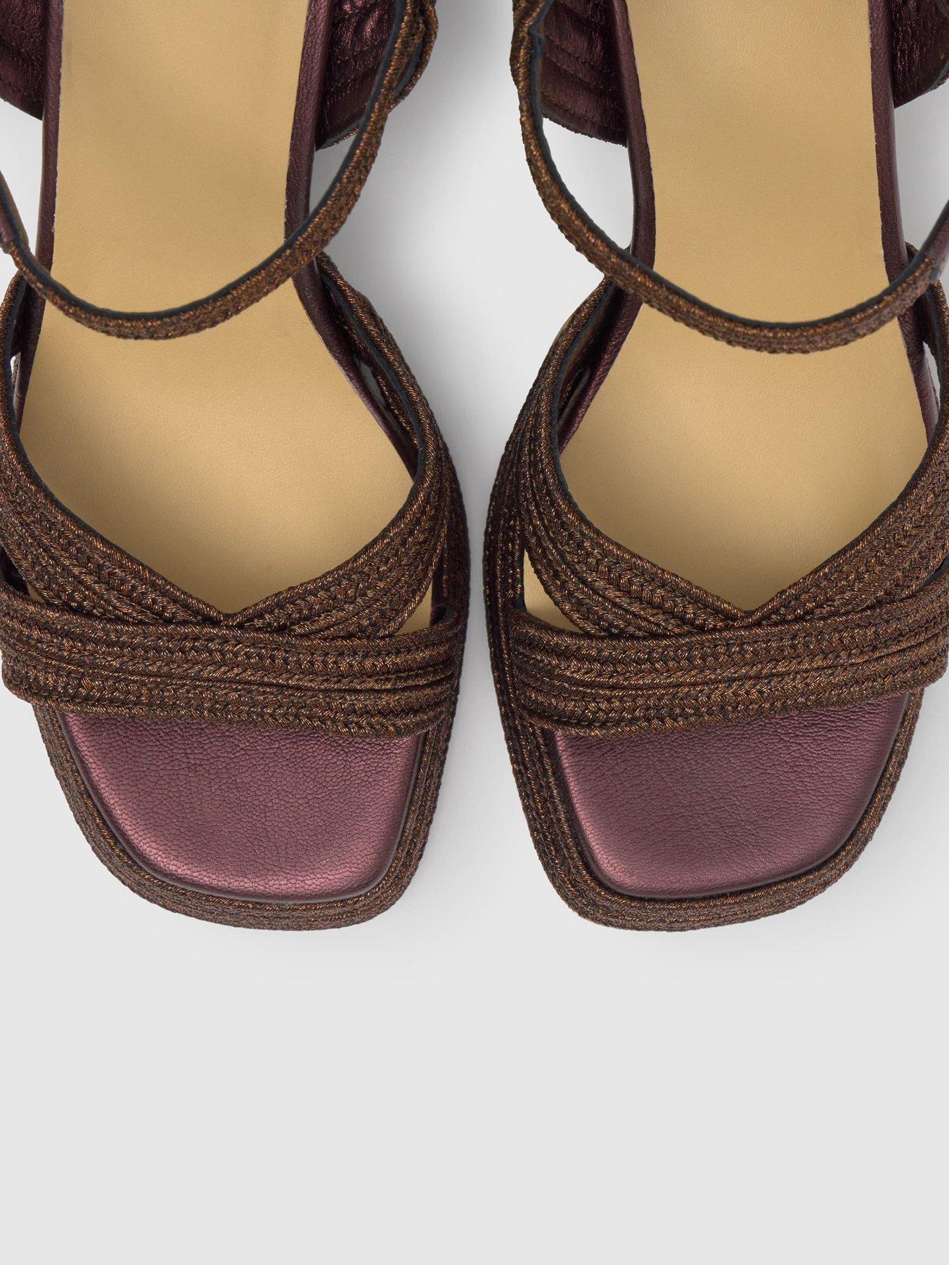 Image 6 of 6 of CASTANER Metallic Braided Sandals - Brown