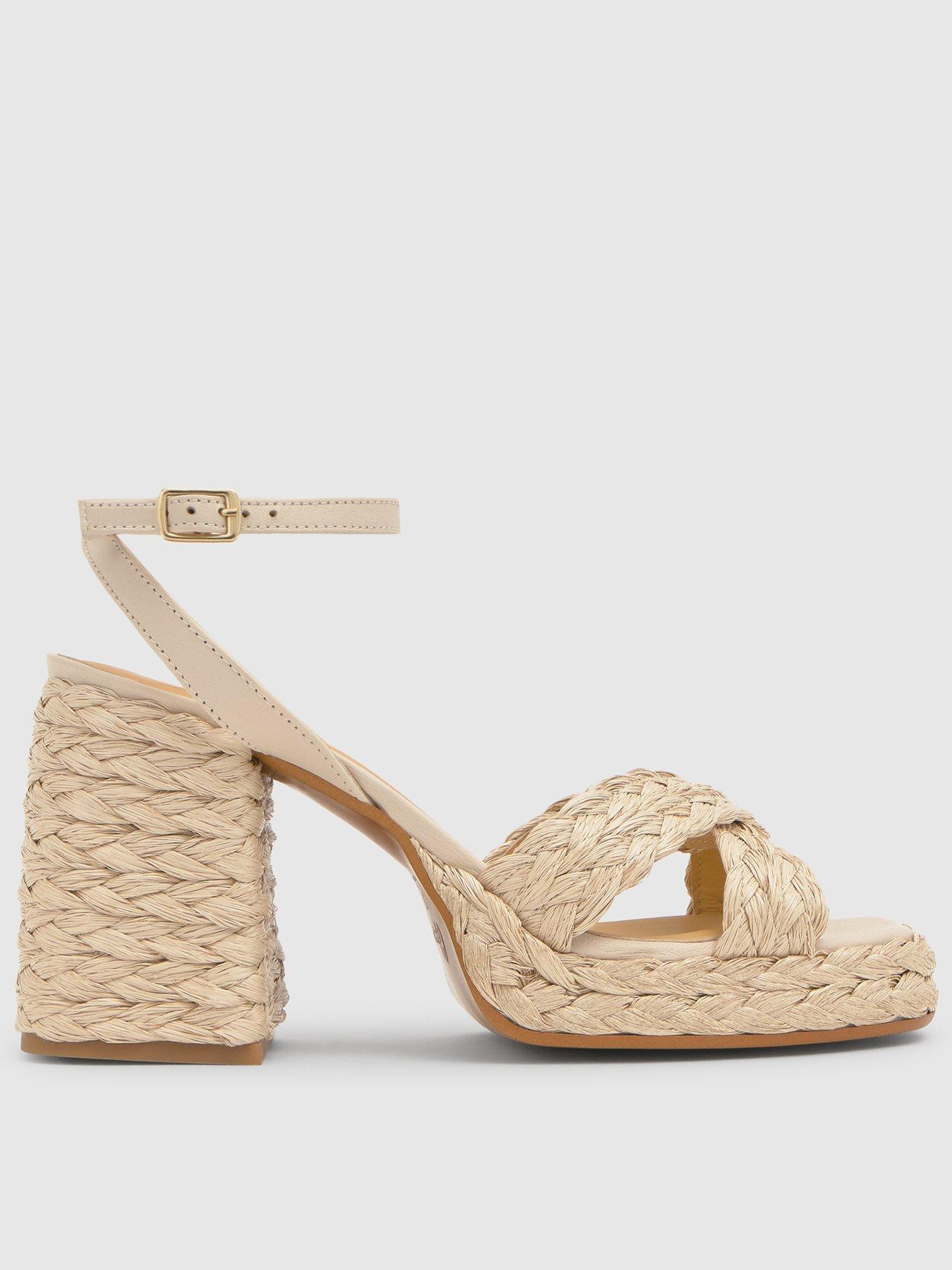 Image 1 of 5 of CASTANER Braided Heeled&nbsp;Sandals - Beige