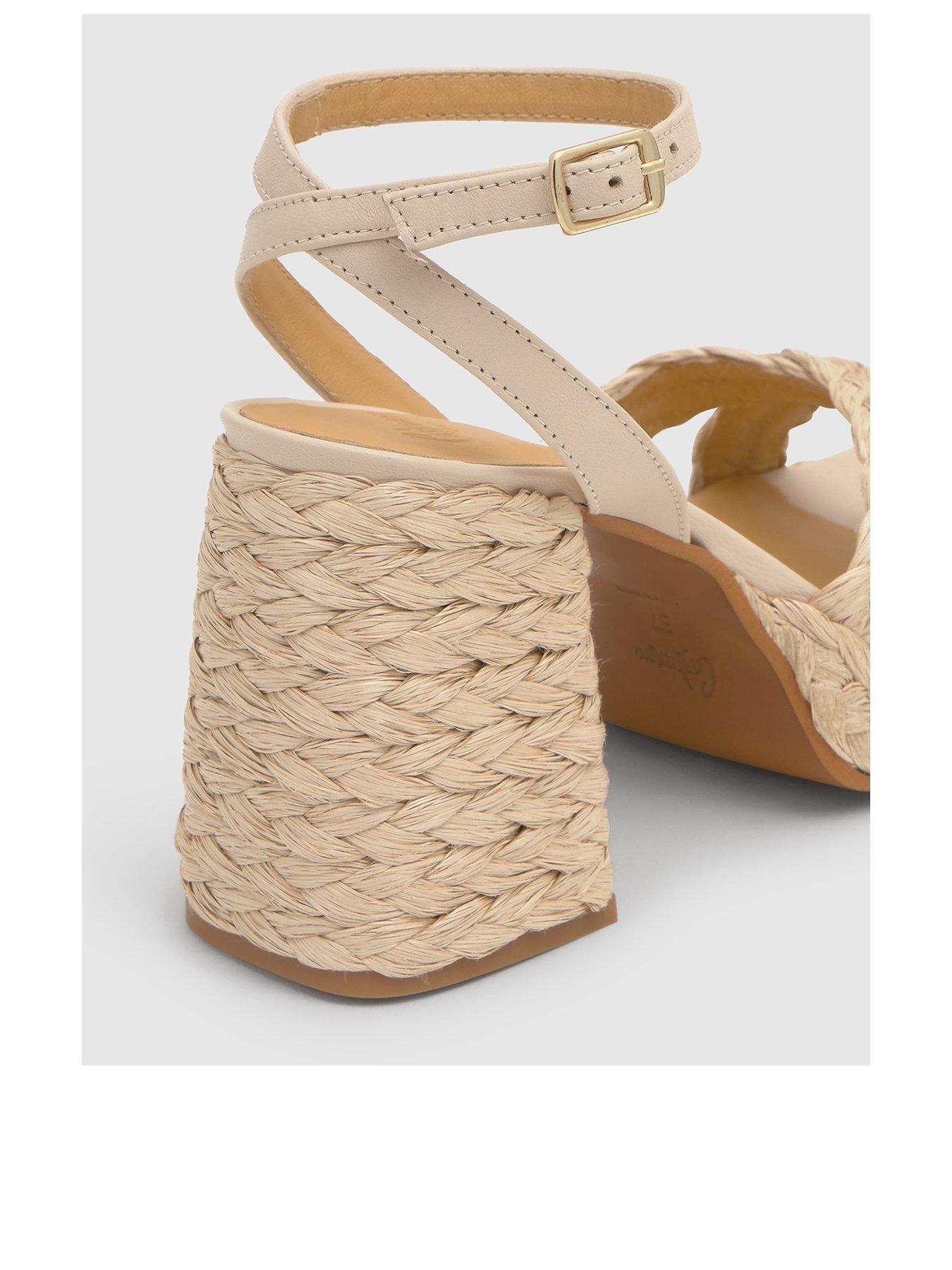 Image 2 of 5 of CASTANER Braided Heeled&nbsp;Sandals - Beige