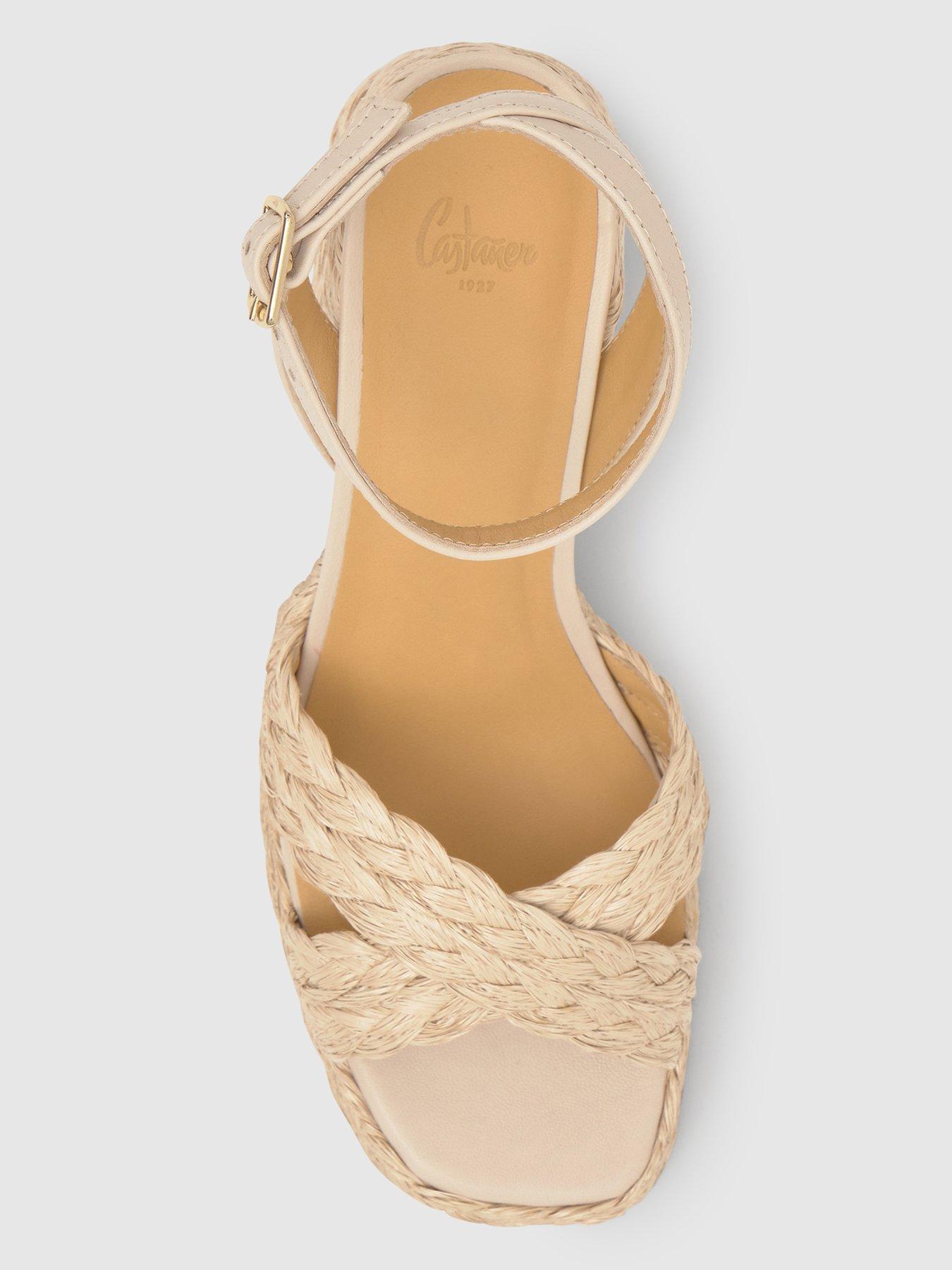 Image 3 of 5 of CASTANER Braided Heeled&nbsp;Sandals - Beige