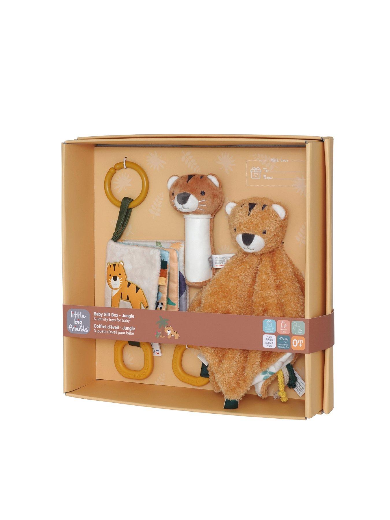 Little Big Friends Baby Gift Set - Comforter, Squeaker and Baby Book- Jungle