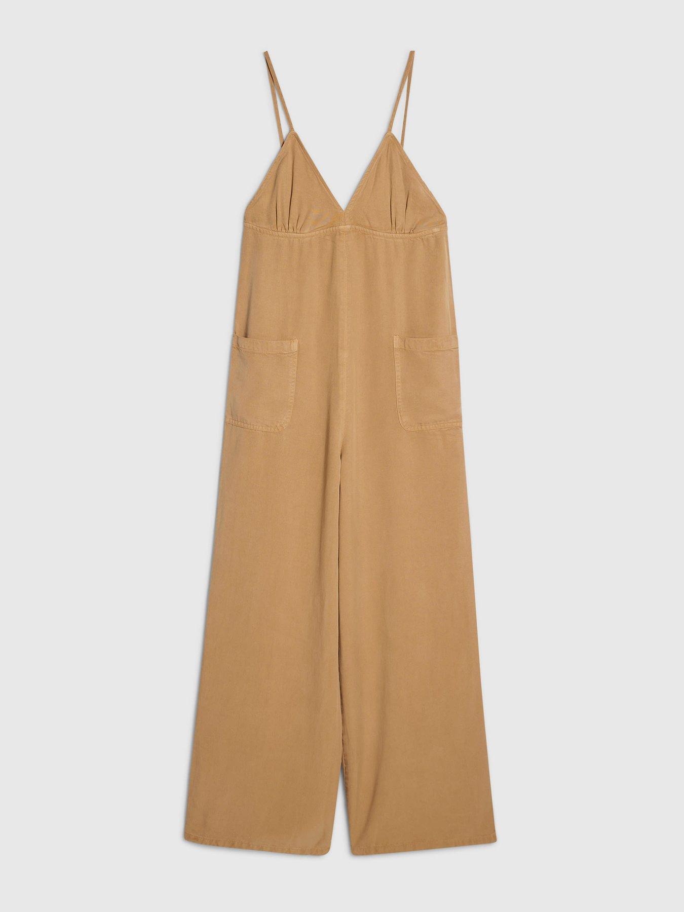 Image 5 of 6 of River Island Eddy Easy Chuck On Jumpsuit - Beige