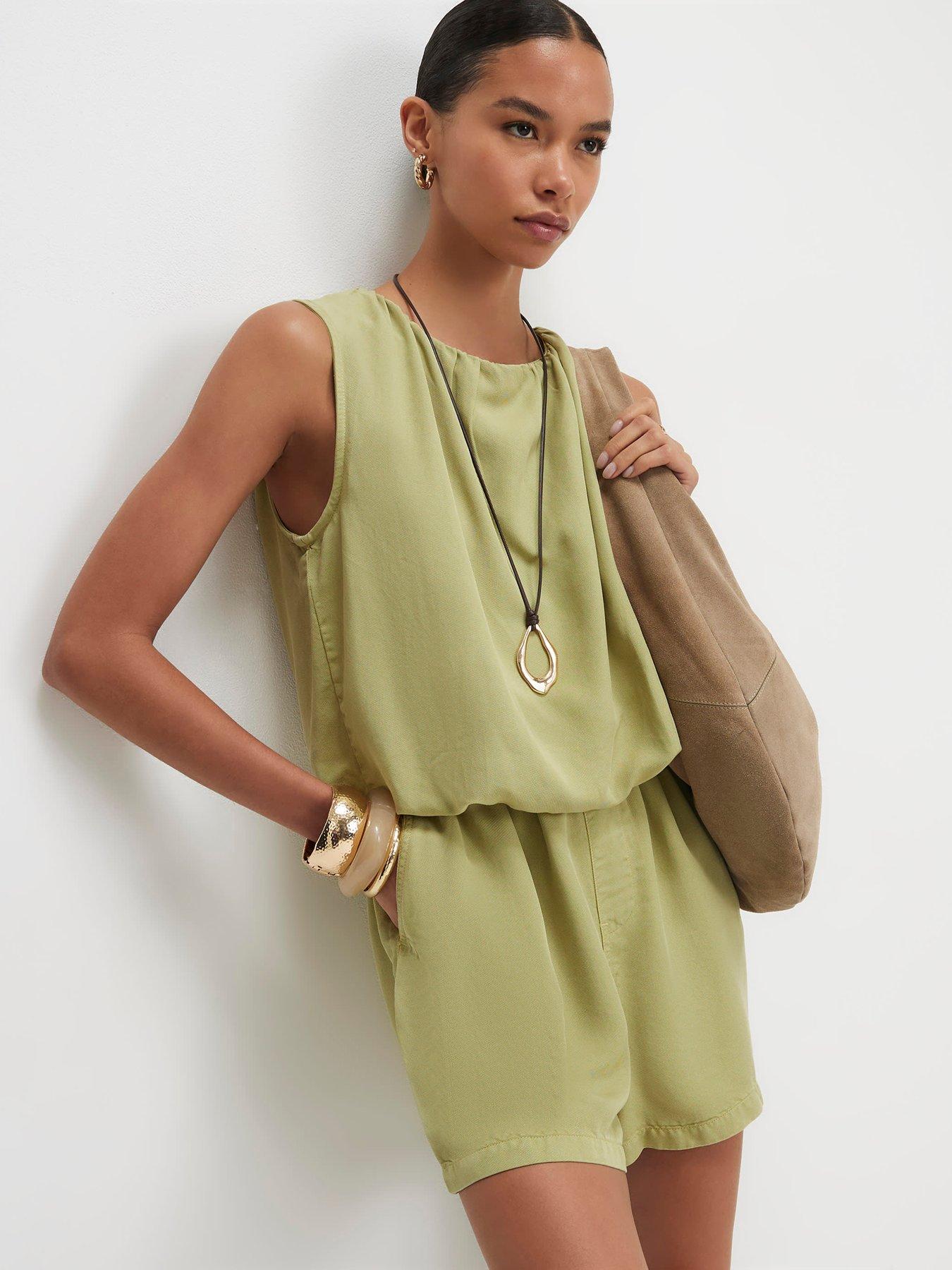 River Island Amy Bubble Top Playsuit - Green