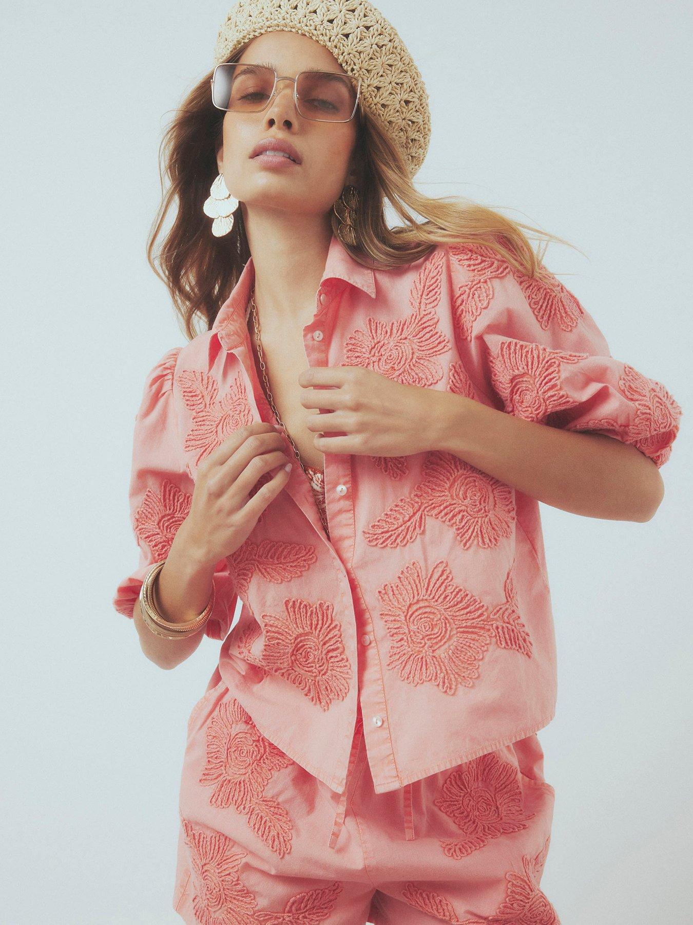 River Island Cornelli Co-ord Shirt - Pink