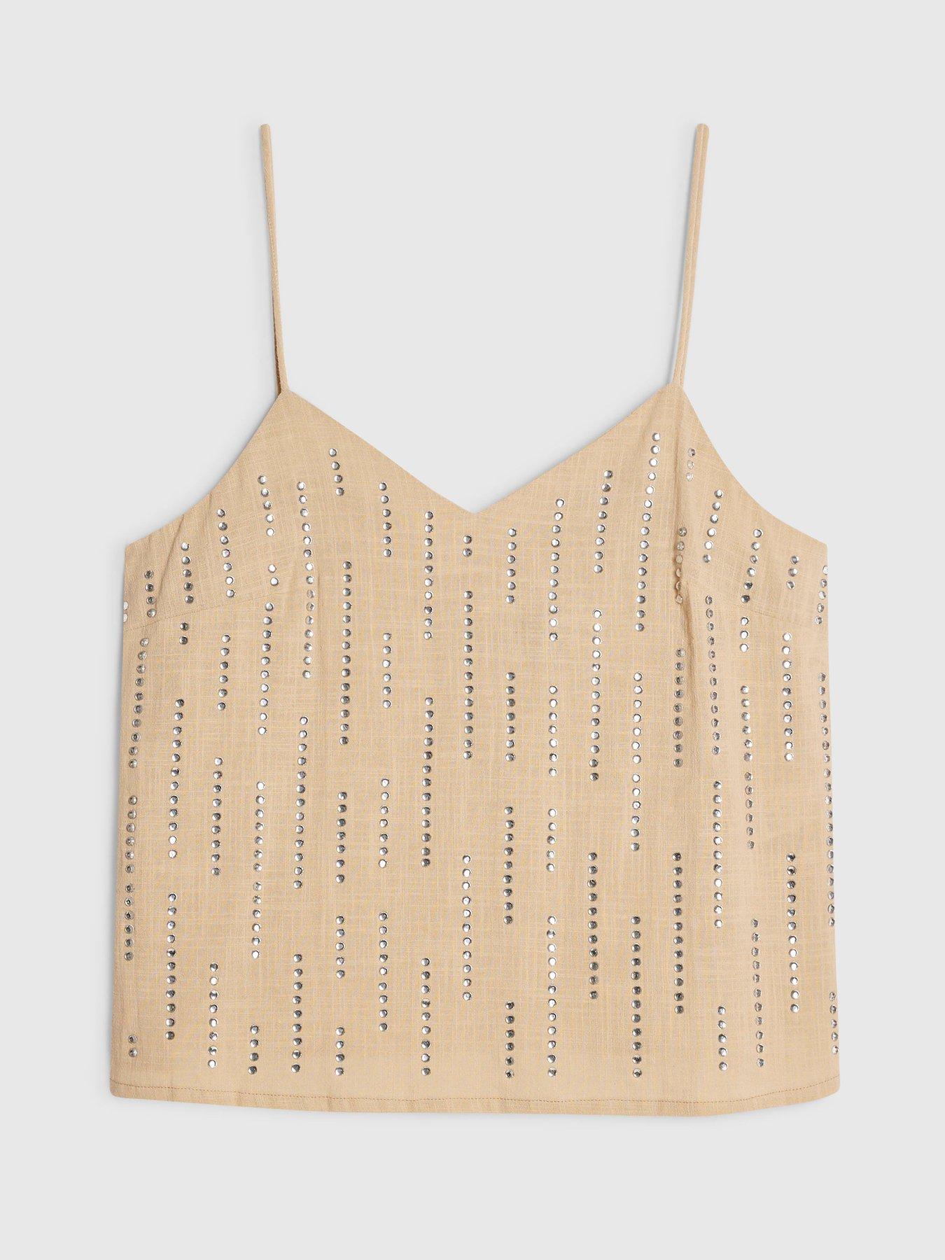 Image 5 of 6 of River Island Hotfix Co-Ord Cami - Cream